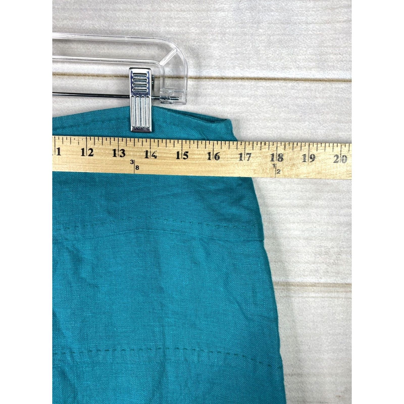Banana Republic VINTAGE: Banana Republic Skirt Womens 12 Turquoise Green Linen Mini Lined Washable Size 34" / US 12 / IT 48 - 2 Thumbnail