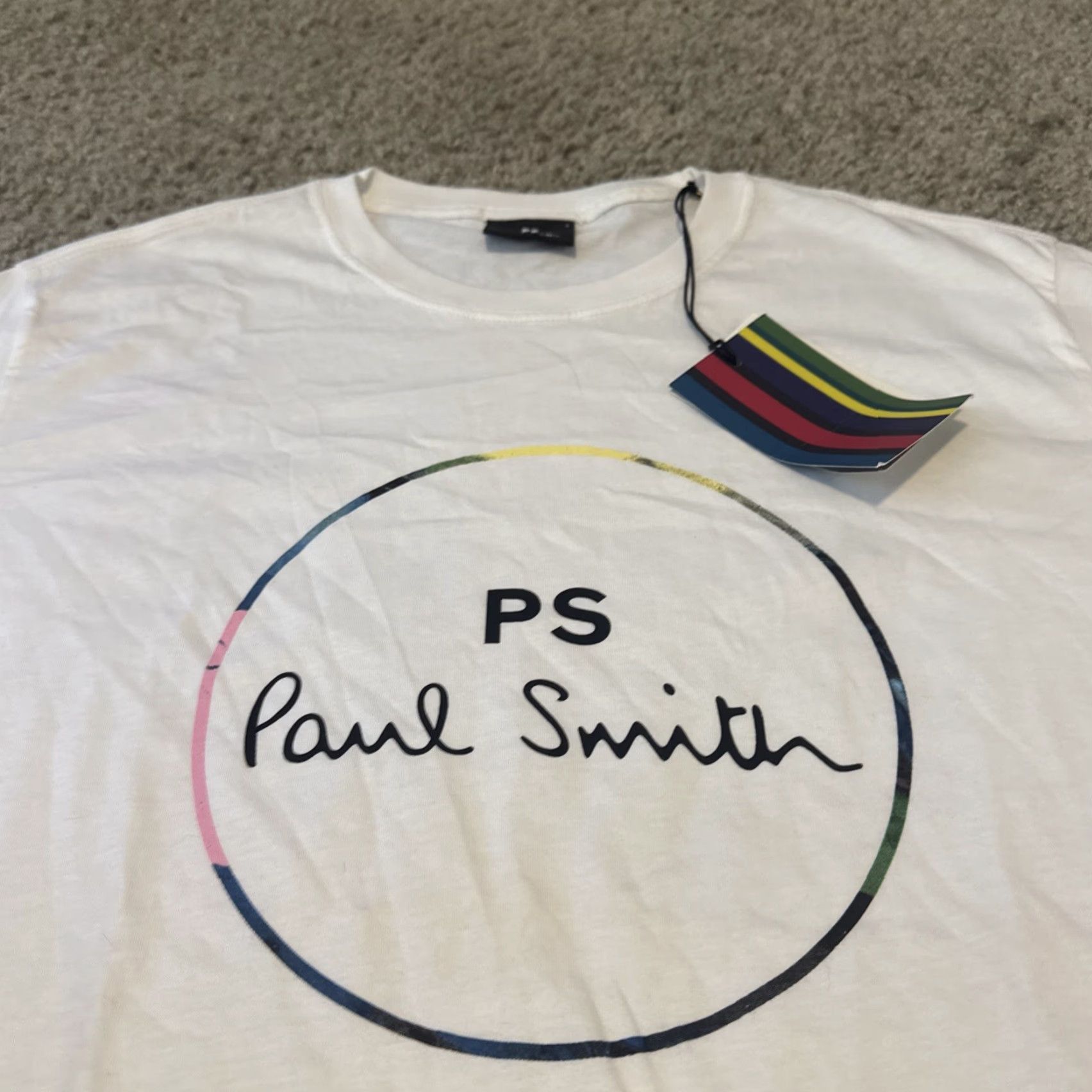 Paul Smith Paul Smith Circle Logo White New With Tags T-Shirt Size US L / EU 52-54 / 3 - 3 Thumbnail