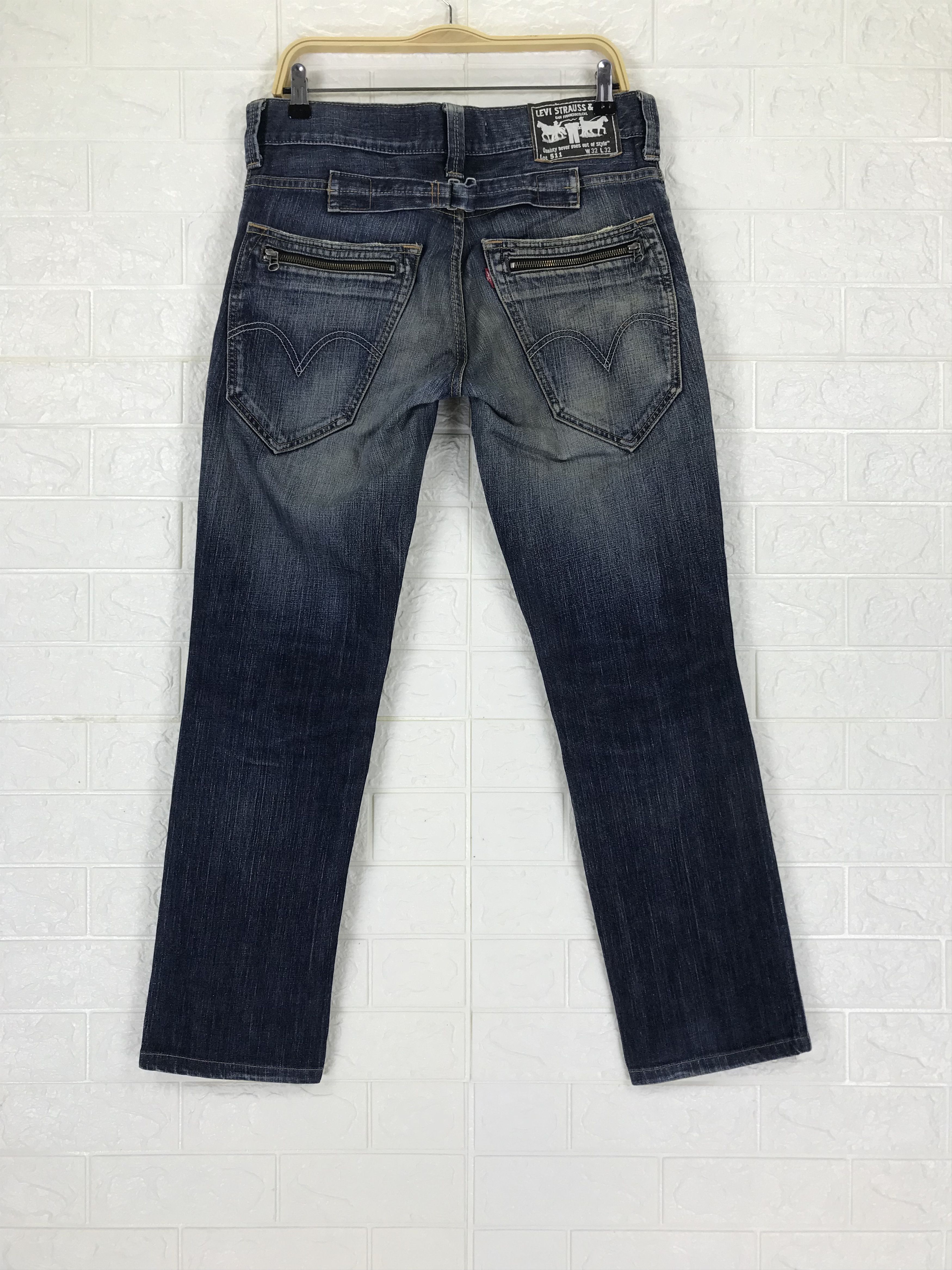 Vintage Levi's 511 Buckle Back Jeans Distressed Denim