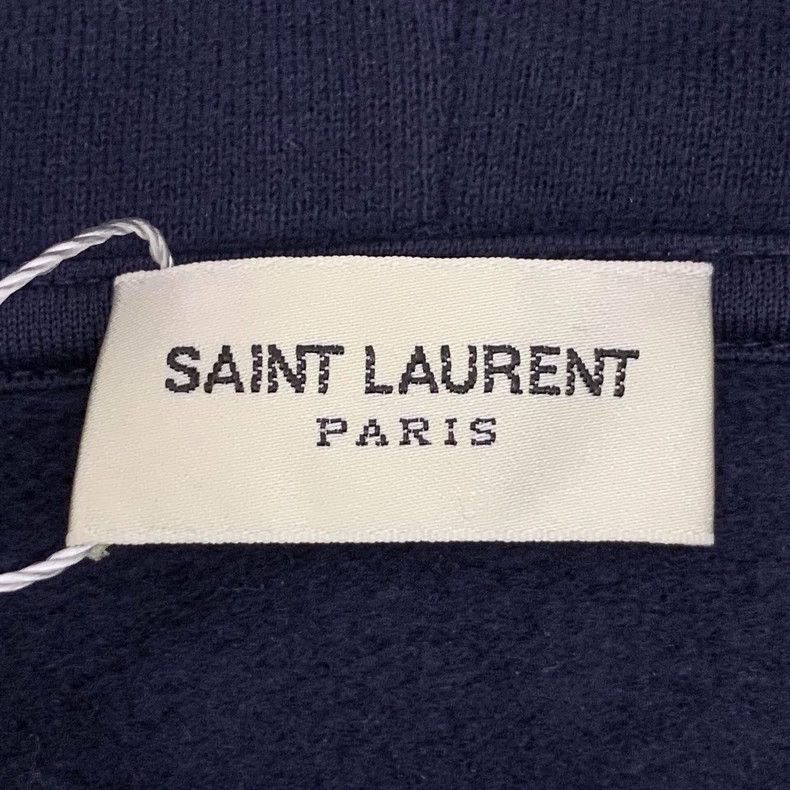 Saint Laurent Paris Saint Laurent Paris Dark blue logo embroidered cotton hood Size US S / EU 44-46 / 1 - 5 Thumbnail