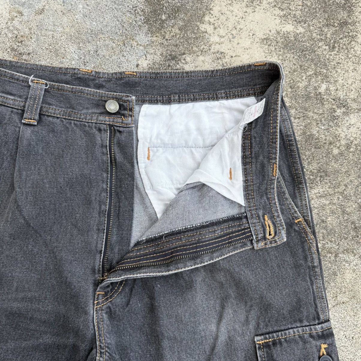 Japanese Brand VINTAGE EVENRIVER FADED BLACK JEAN DENIM CARGO PANTS Size US 34 / EU 50 - 6 Thumbnail
