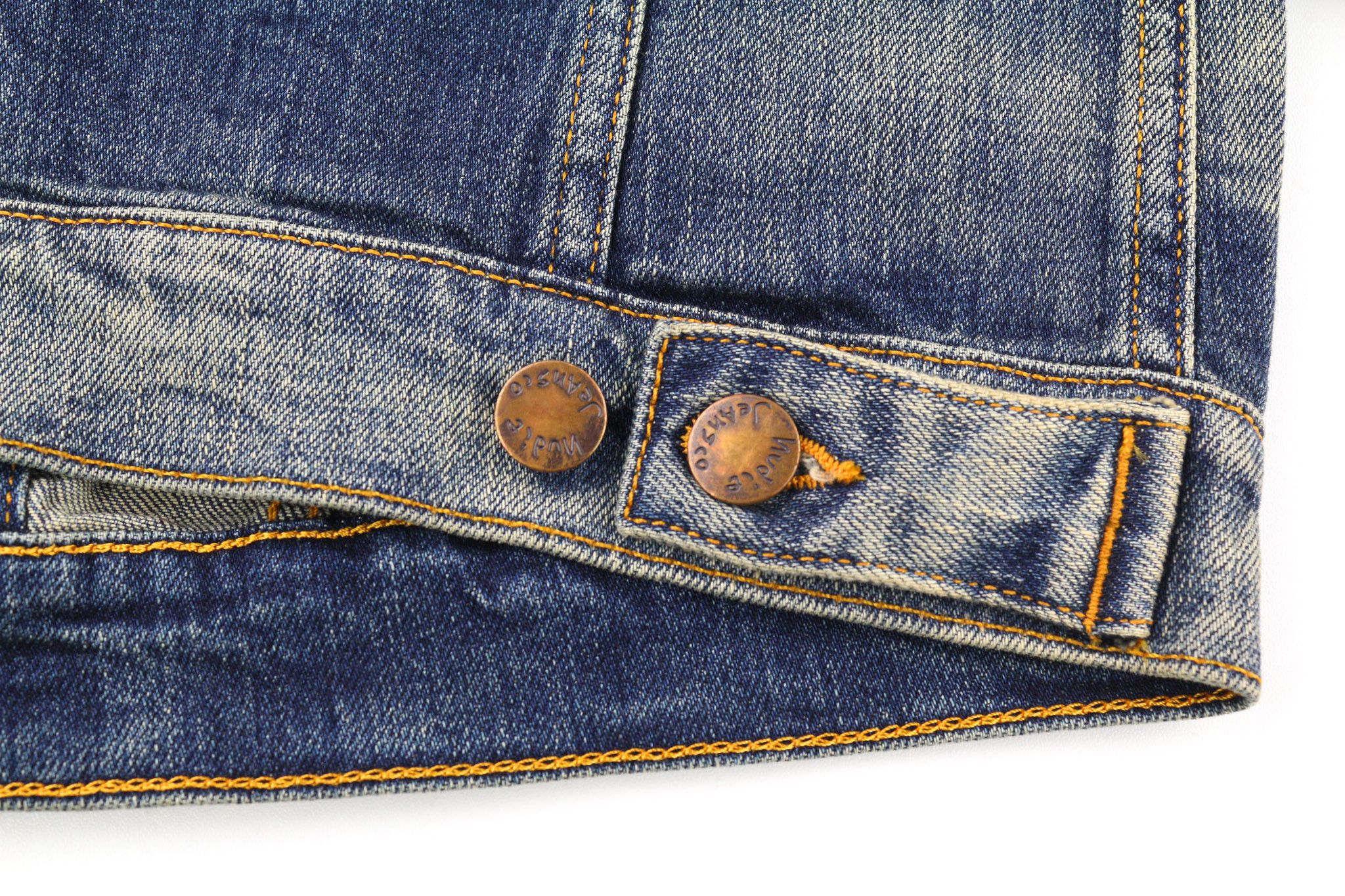 Nudie Jeans S Blue Denim Polo Neck Logo Jacket 80391 Size US S / EU 44-46 / 1 - 6 Thumbnail