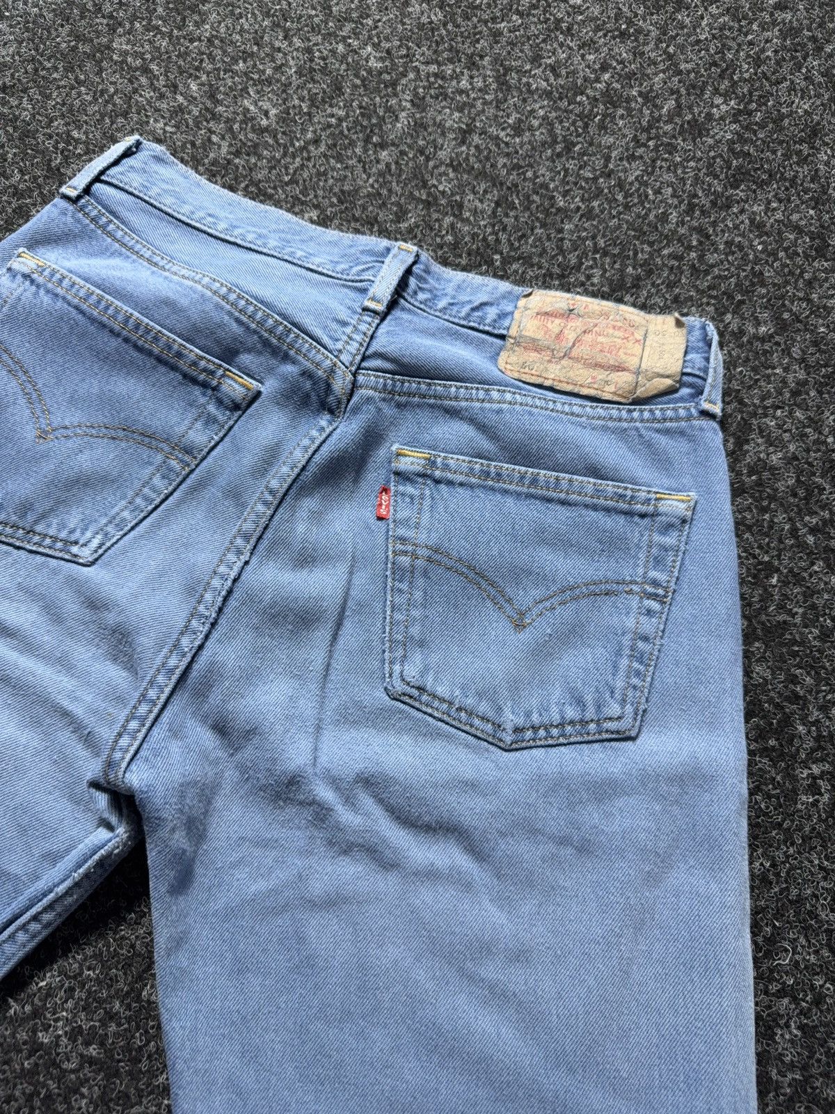 Levi's Vintage Clothing 90s Levi’s 501 USA Distressed Light Wash Straight Leg Jeans Size US 30 / EU 46 - 18 Thumbnail