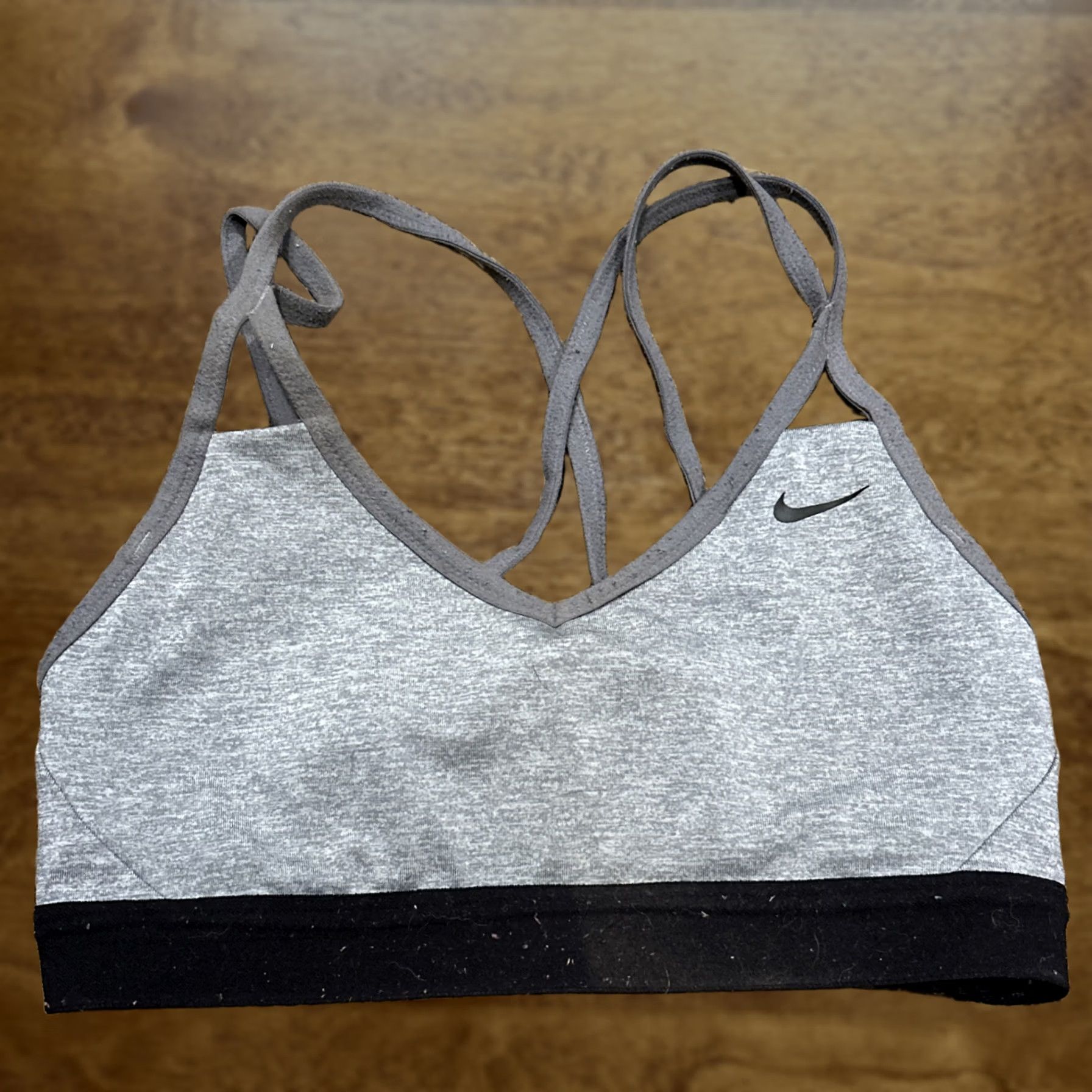 Nike Nike Dri Fit Womens S Sports Bra Gray Black B25 - Preowned Condition Size ONE SIZE - 1 Thumbnail
