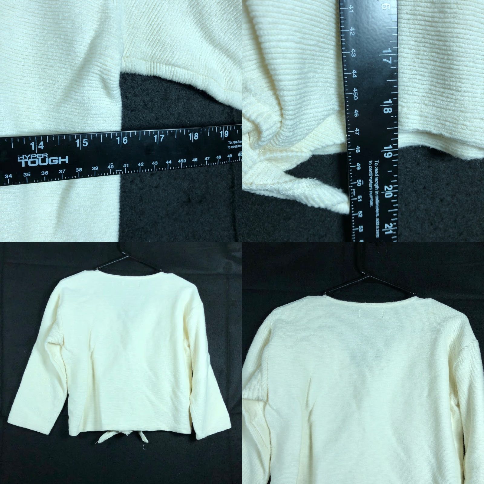 Madewell Madewell Womens Sweater Texture & Thread Cream Ribbed V Neck Front Tie Medium Size M / US 6-8 / IT 42-44 - 8 Thumbnail