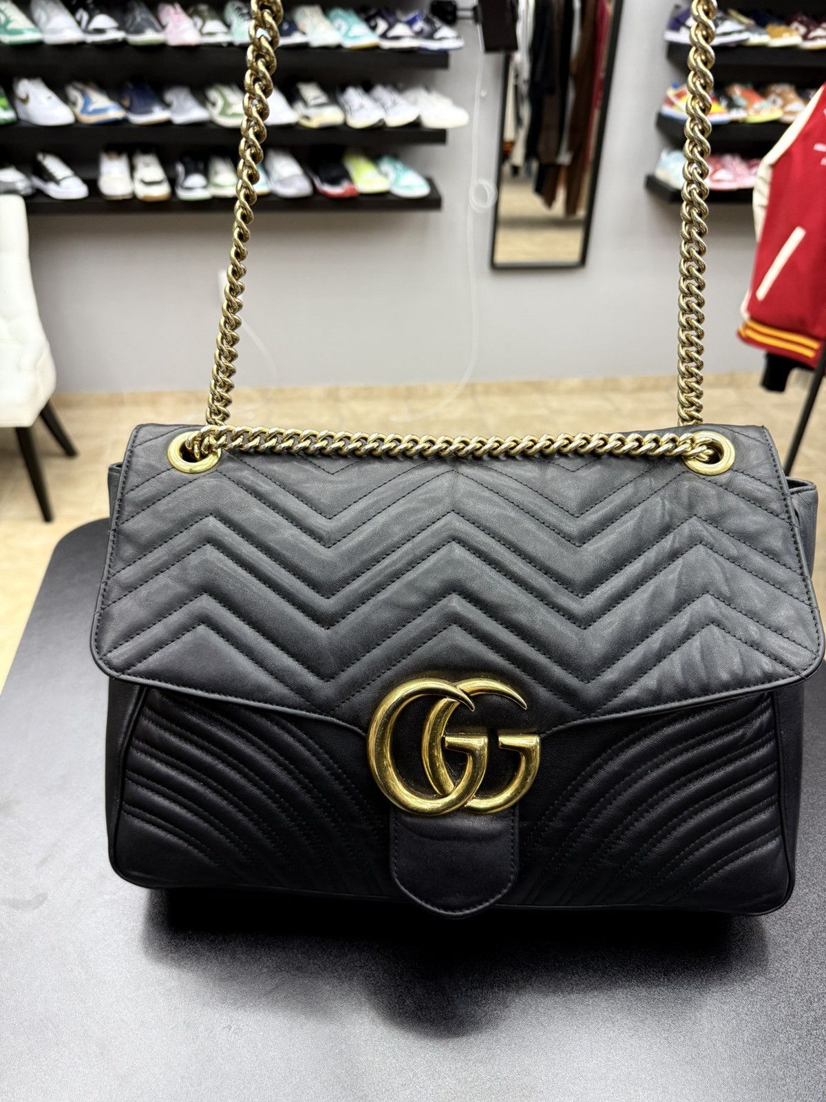 Gucci Gucci Matelasse GG Marmont Flap Bag Matelasse Leather LARGE Size ONE SIZE - 7 Thumbnail