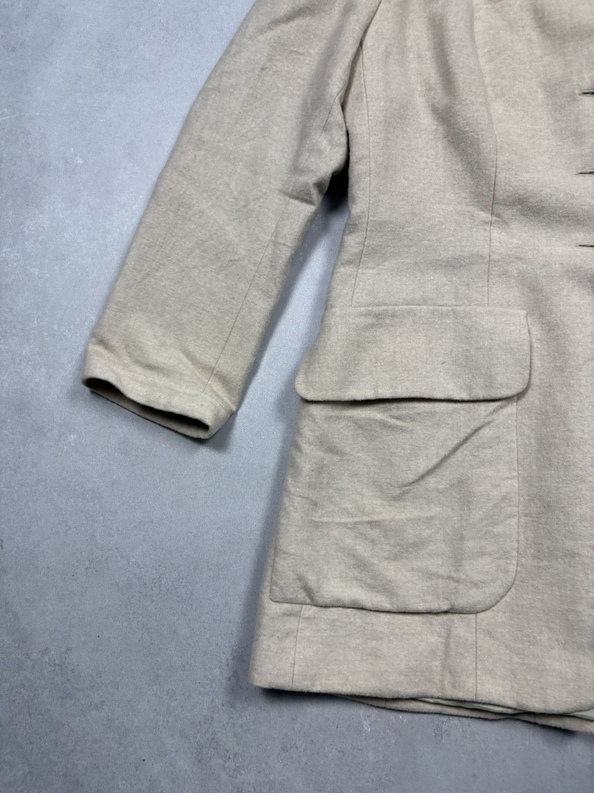 Other Jacques Fath Paris Beige Wool Tailored Blazer Coat Vintage Size L / US 10 / IT 46 - 4 Thumbnail