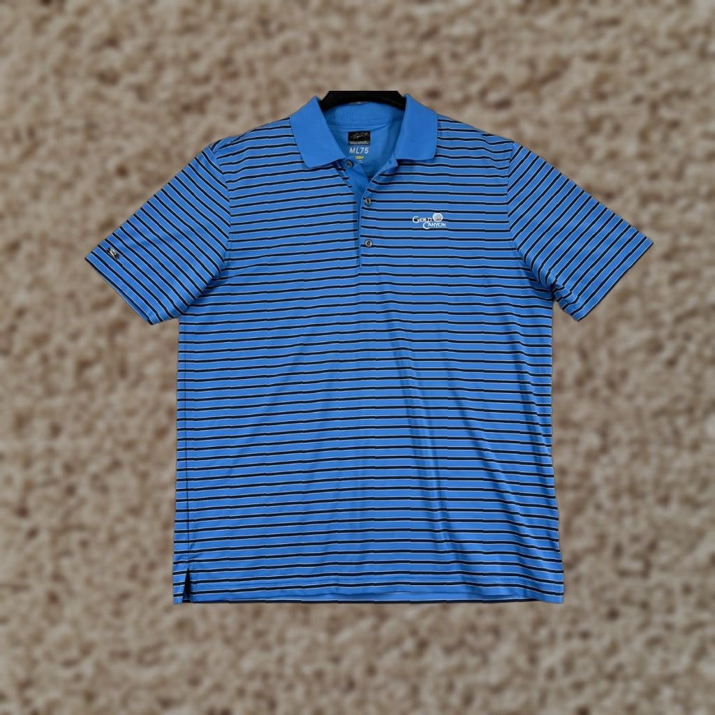 Vintage Greg Norman Polo Shirt Mens XL Blue Striped Golf Polyester Polo Shirt Golf Size US XL / EU 56 / 4 - 1 Thumbnail