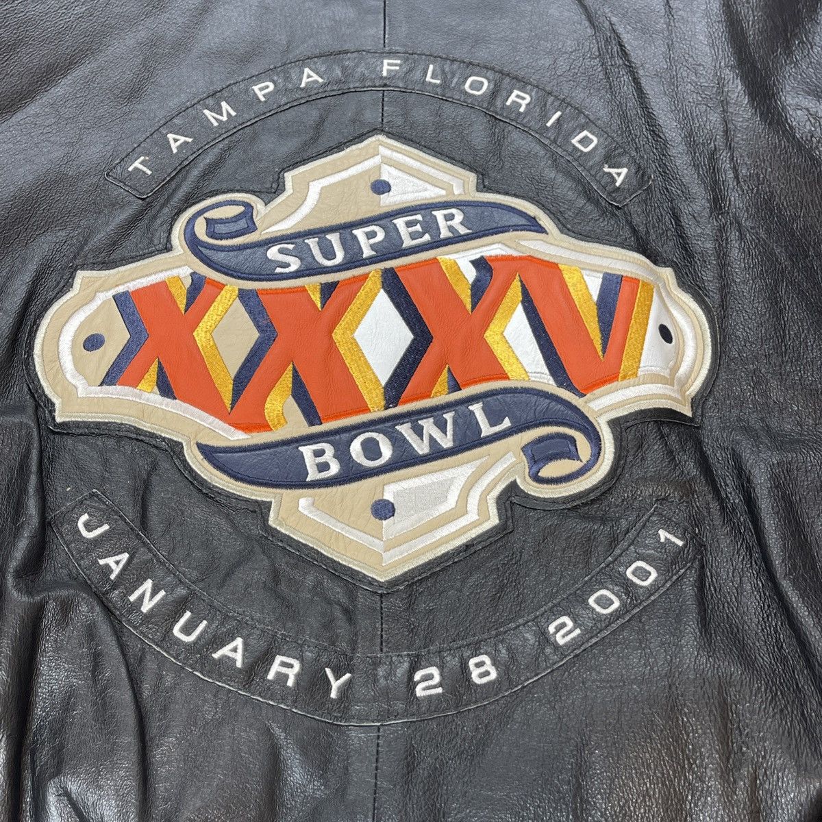 Vintage G III Carl Banks Super Bowl XXXV Leather Jacket XL Tampa FL Size US XXL / EU 58 / 5 - 13 Thumbnail