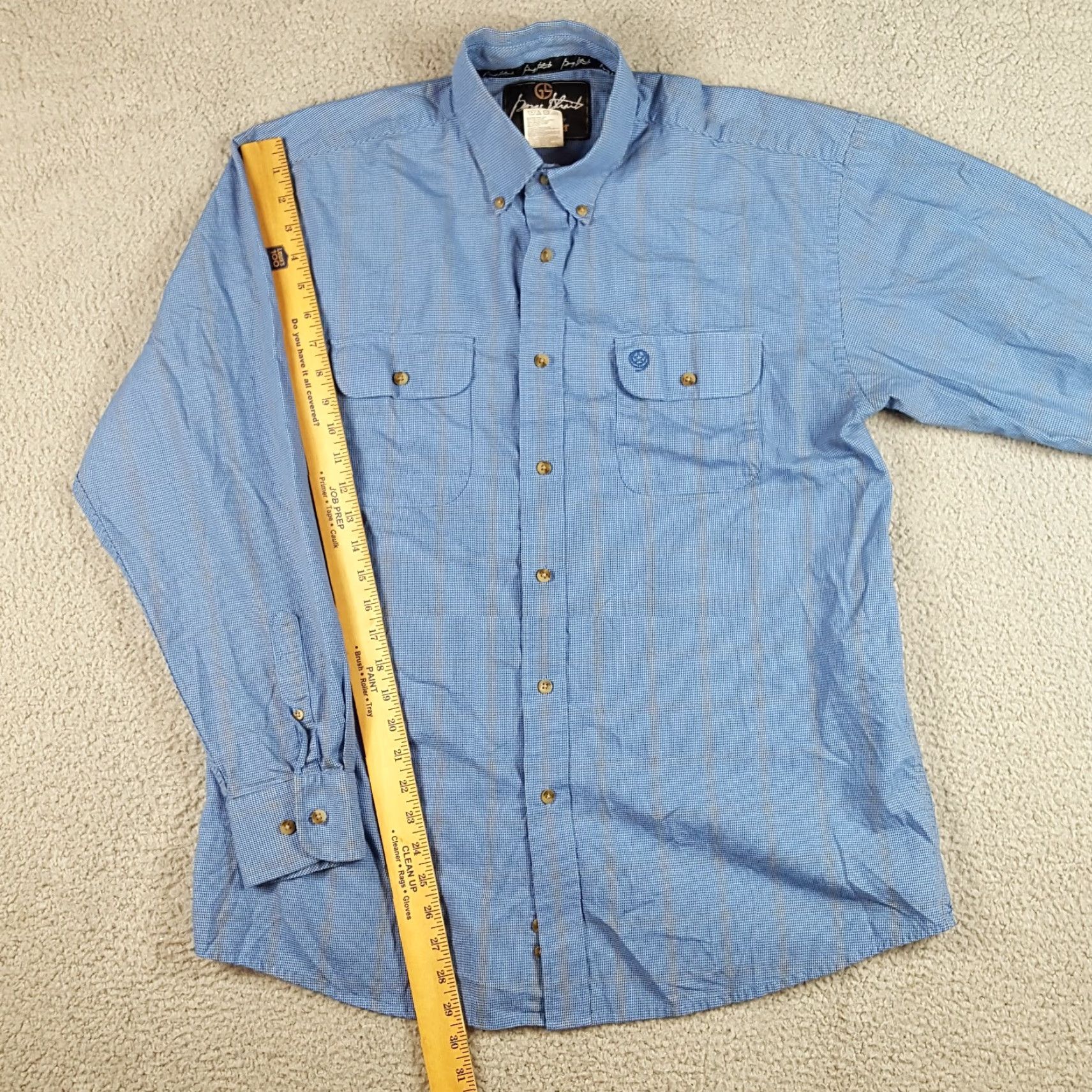 Wrangler VINTAGE Wrangler George Strait Western Striped Button-Down Shirt Adult L Blue Cotton 90s Western Mens Size US L / EU 52-54 / 3 - 8 Thumbnail