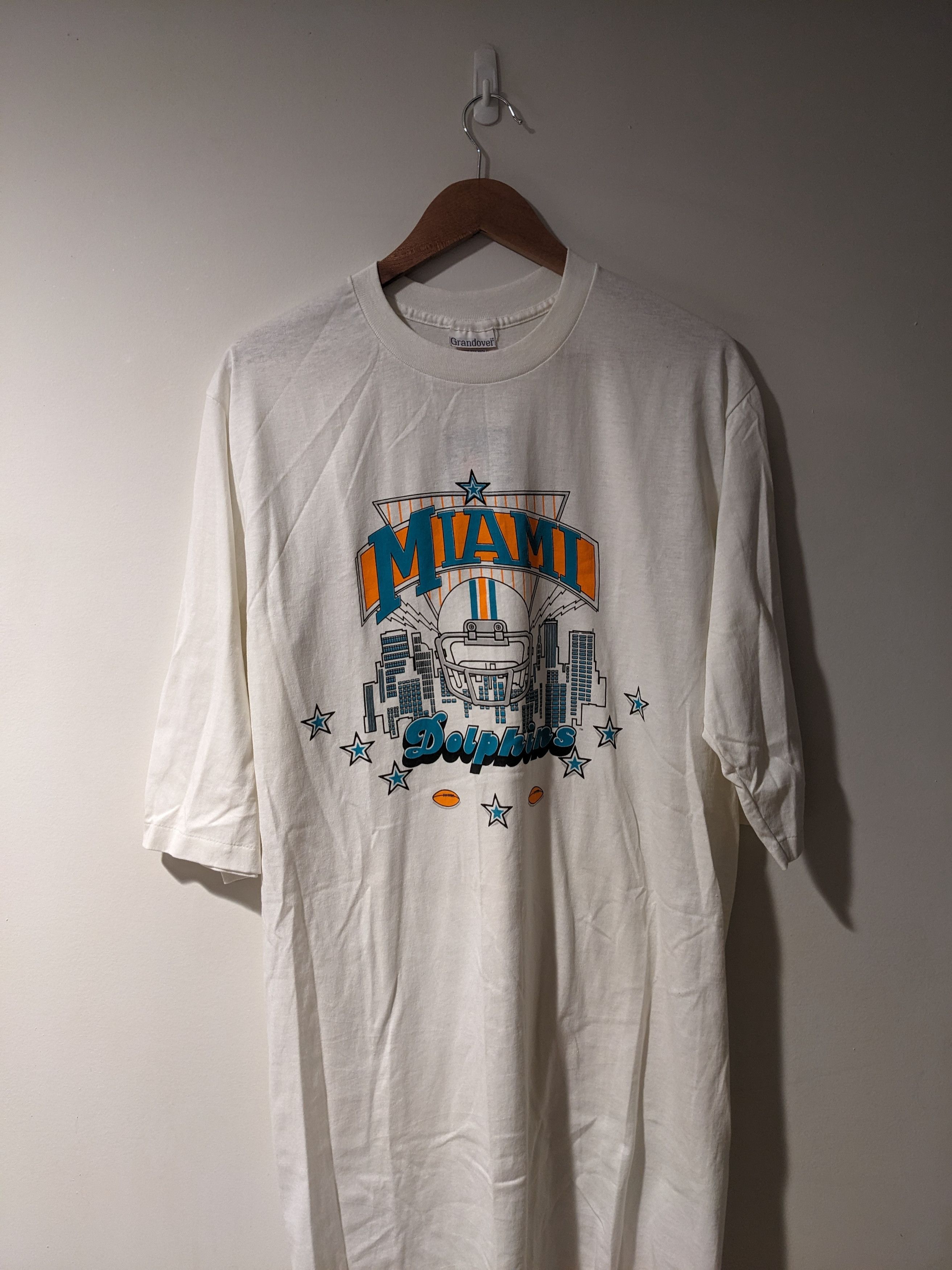 NFL × Vintage Vintage 90s Miami Dolphins NFL Football Sleep Wear T-Shirt Size US M / EU 48-50 / 2 - 1 Thumbnail