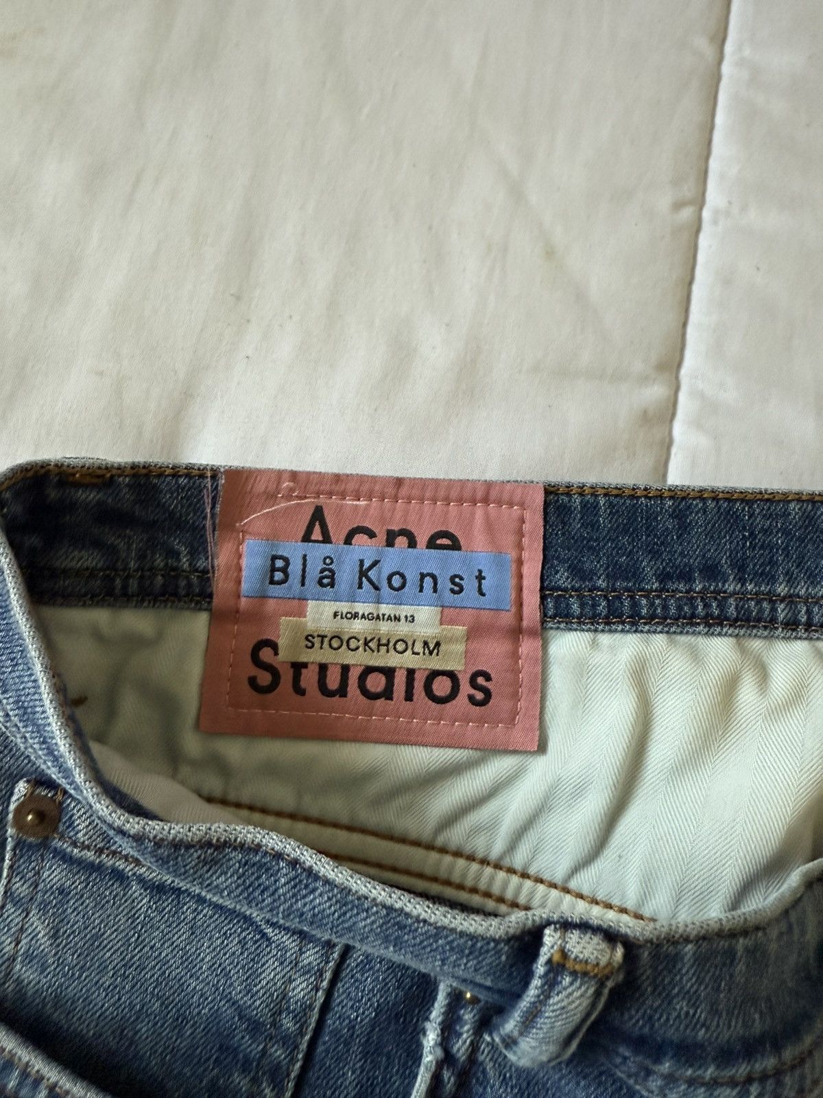 Acne Studios Acne Studio River Floragatan Denim Mid Blue Slim Tapered Size US 34 / EU 50 - 2 Thumbnail