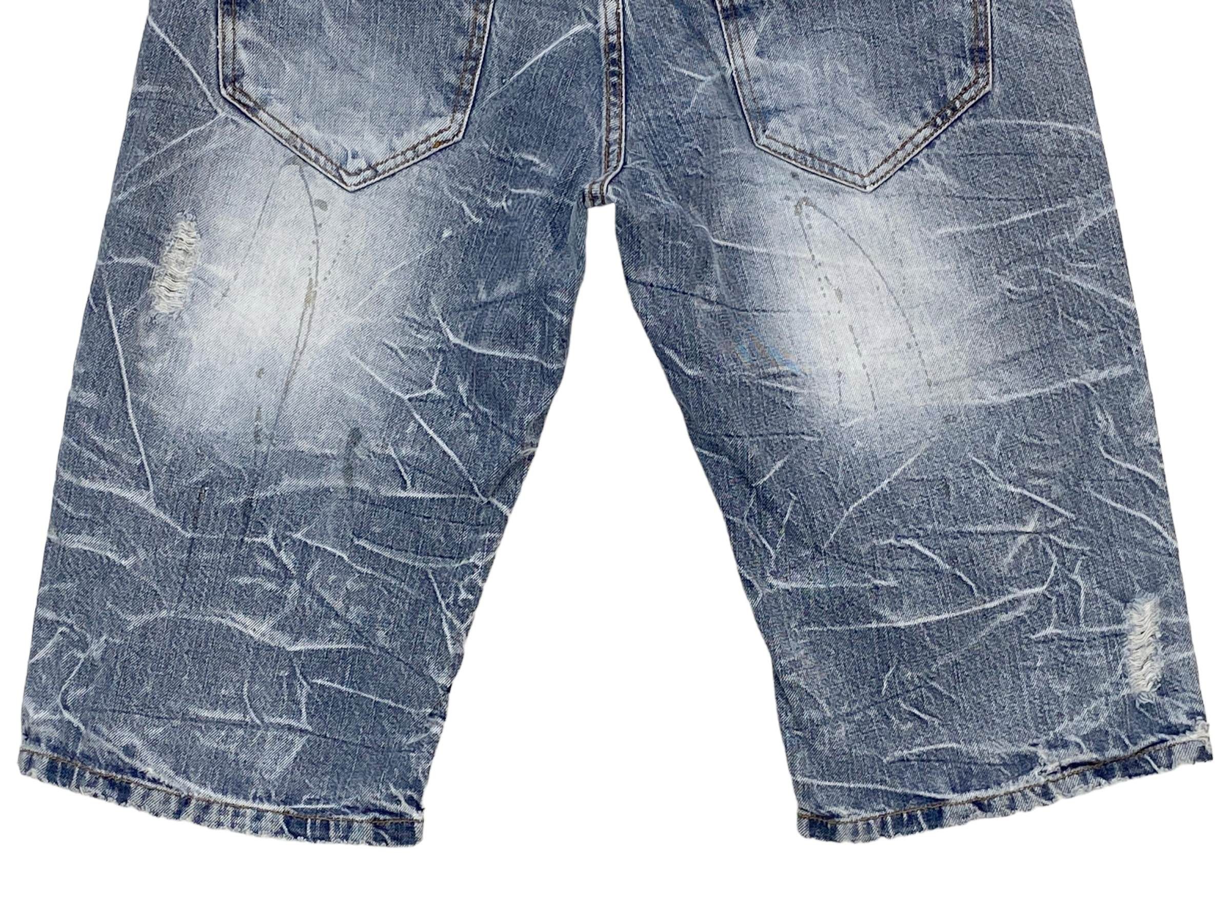 Japanese Brand Nylaus Double Waist Distressed Denim Shorts – Japan Style Size US 32 / EU 48 - 7 Thumbnail