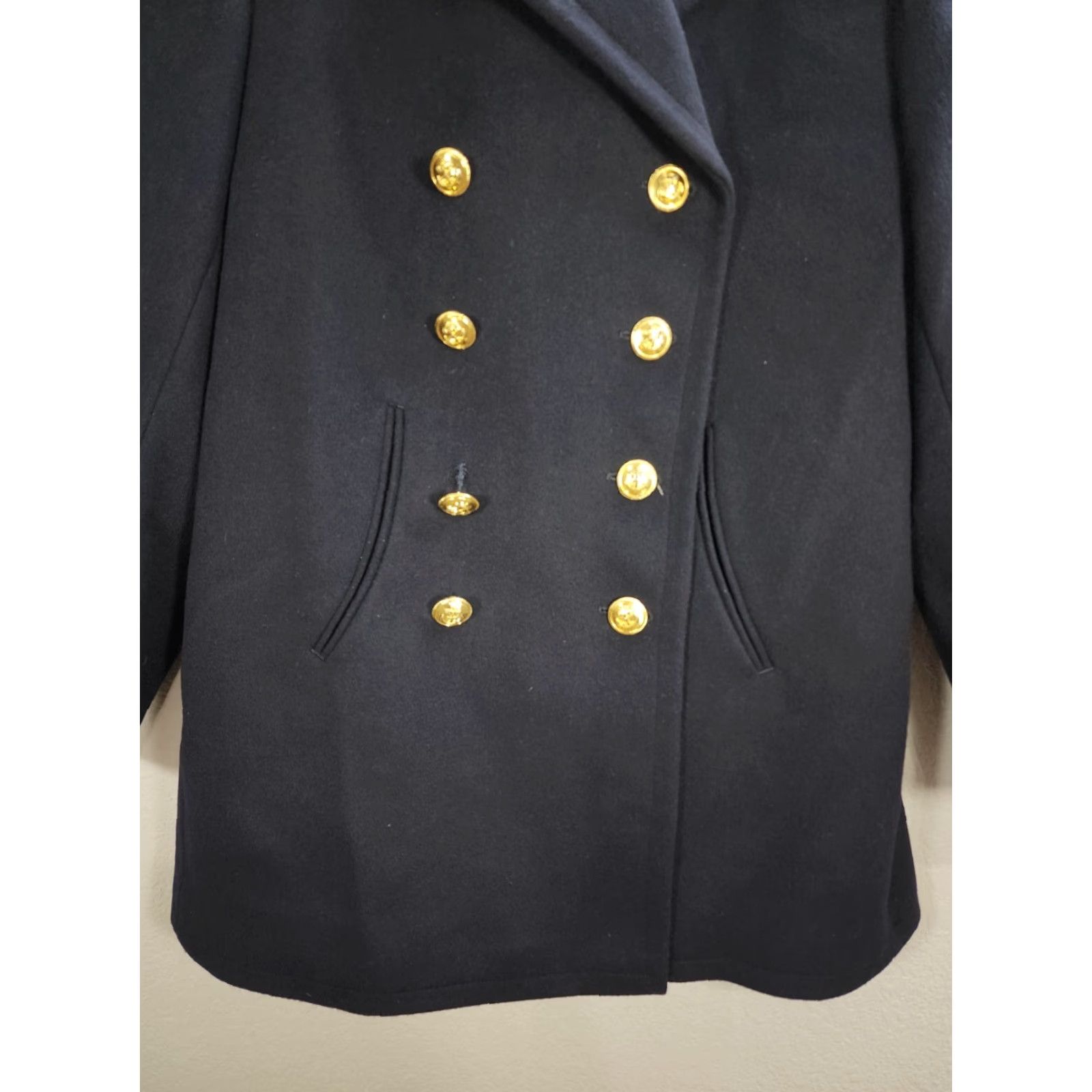 Vintage VINTAGE Joba Coat Navy Blue Wool Military Button 70s Overcoat Women's size 25 Size 4XL / US 24-26 - 5 Thumbnail