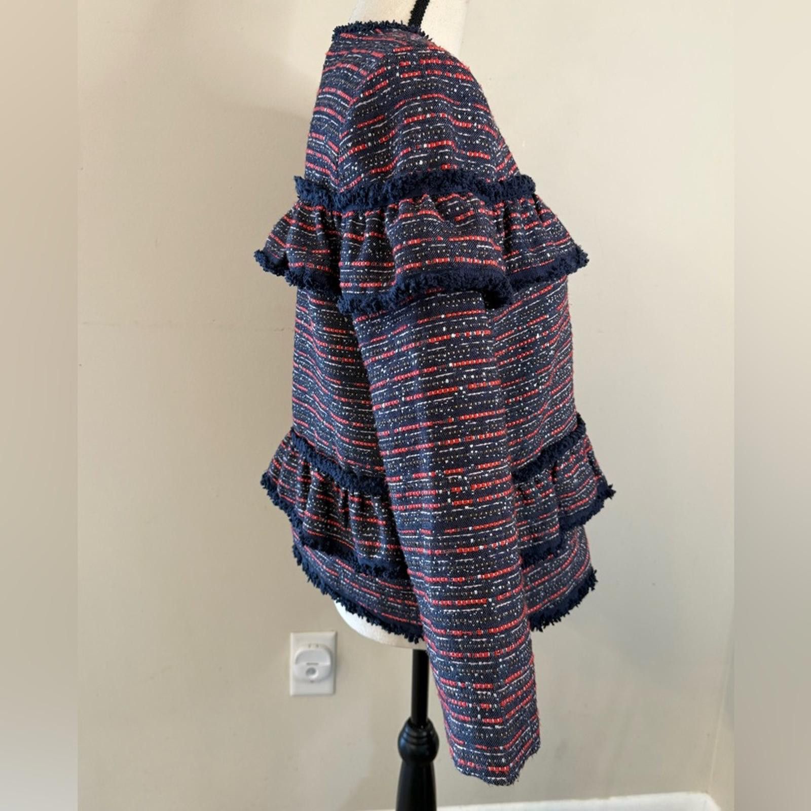 Other Liza Byrd collarless zippered ruffled blazer jacket SZ M Size M / US 6-8 / IT 42-44 - 2 Thumbnail