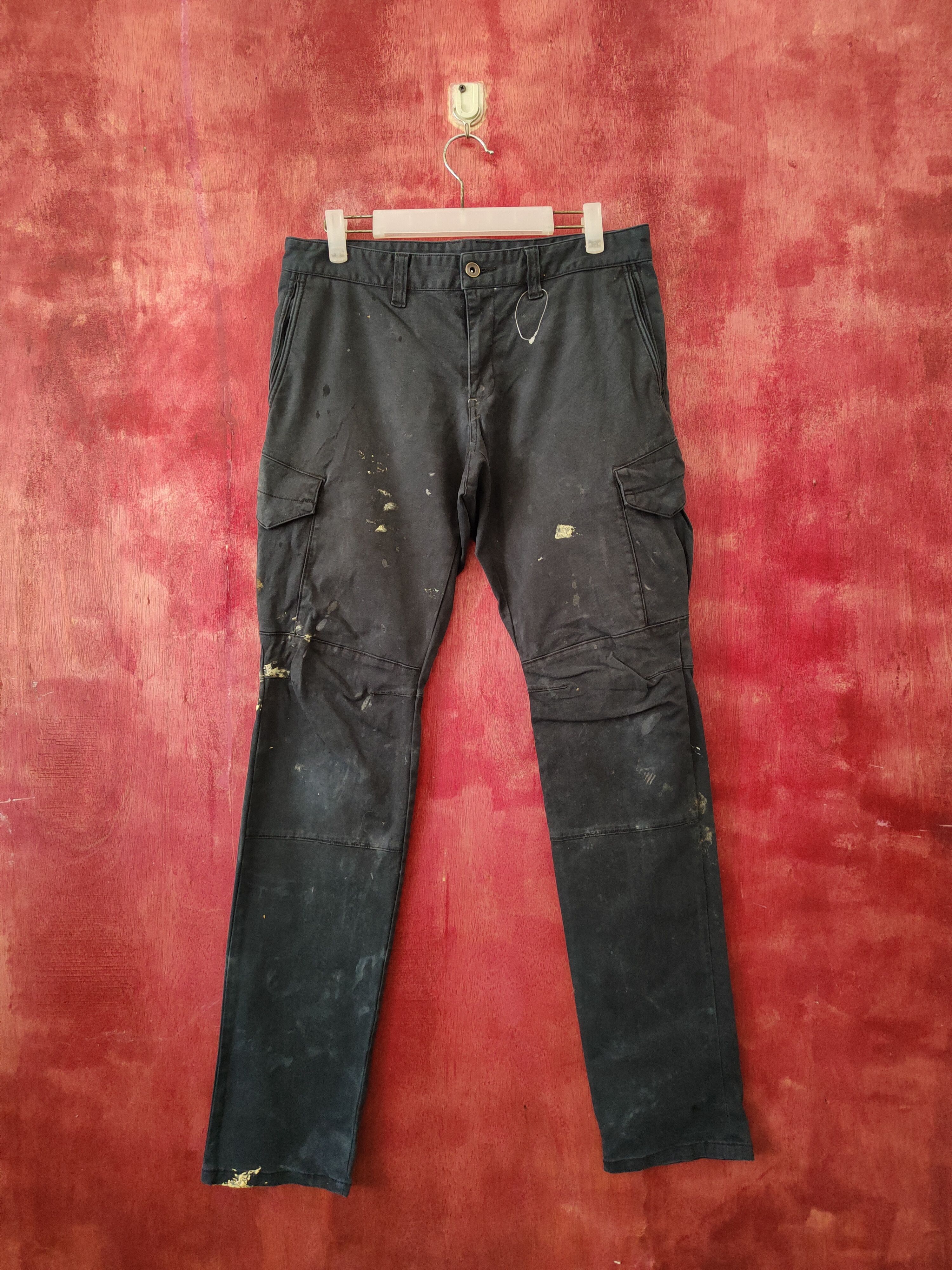 image of Vintage Bg Dark Blue Multipocket Tactical Cargo Pants S2138, Men's (Size 32)