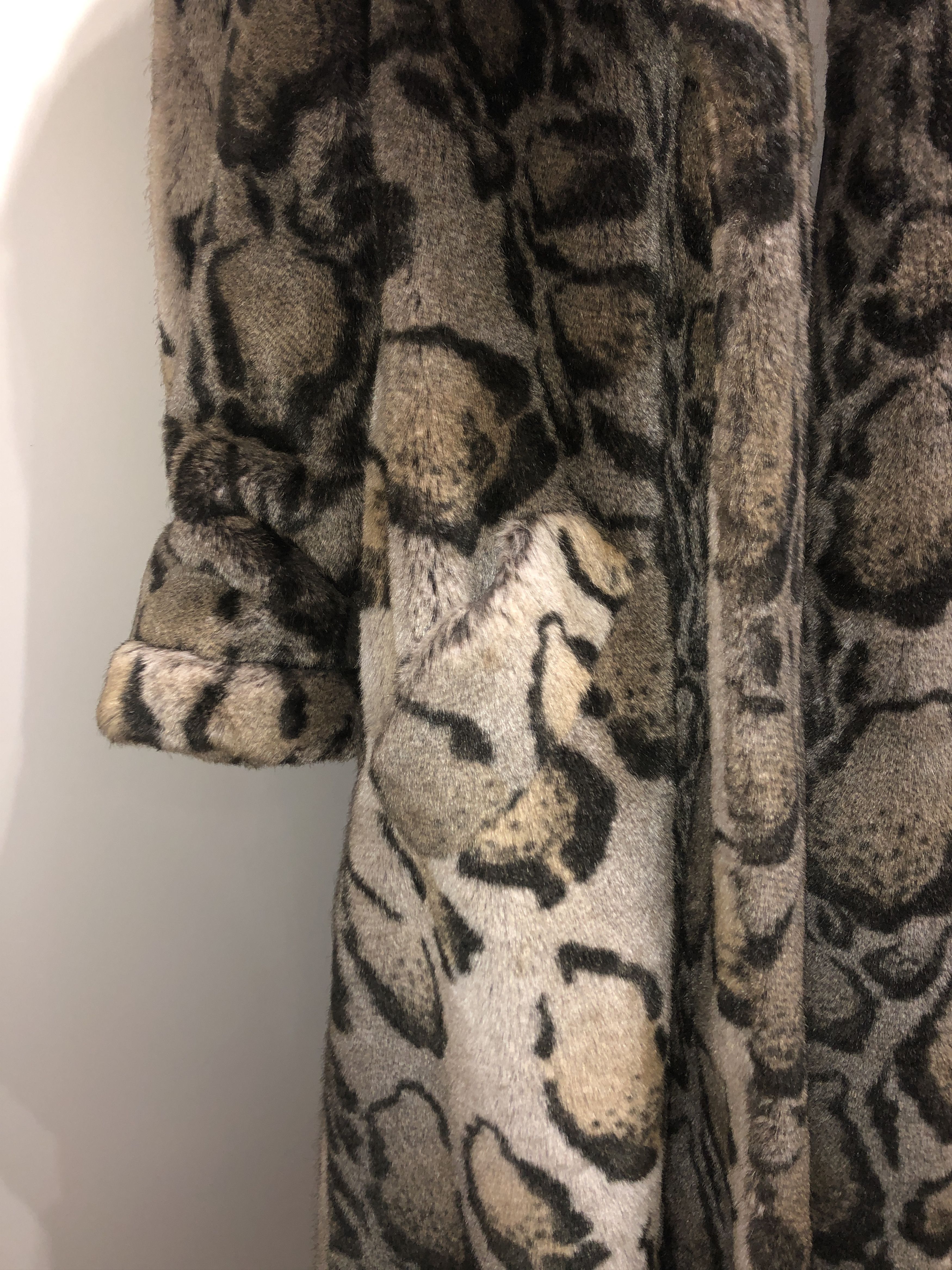 Calugi e Gianelli Animalier Wide Fake Fur Coat Size L / US 10 / IT 46 - 12 Thumbnail