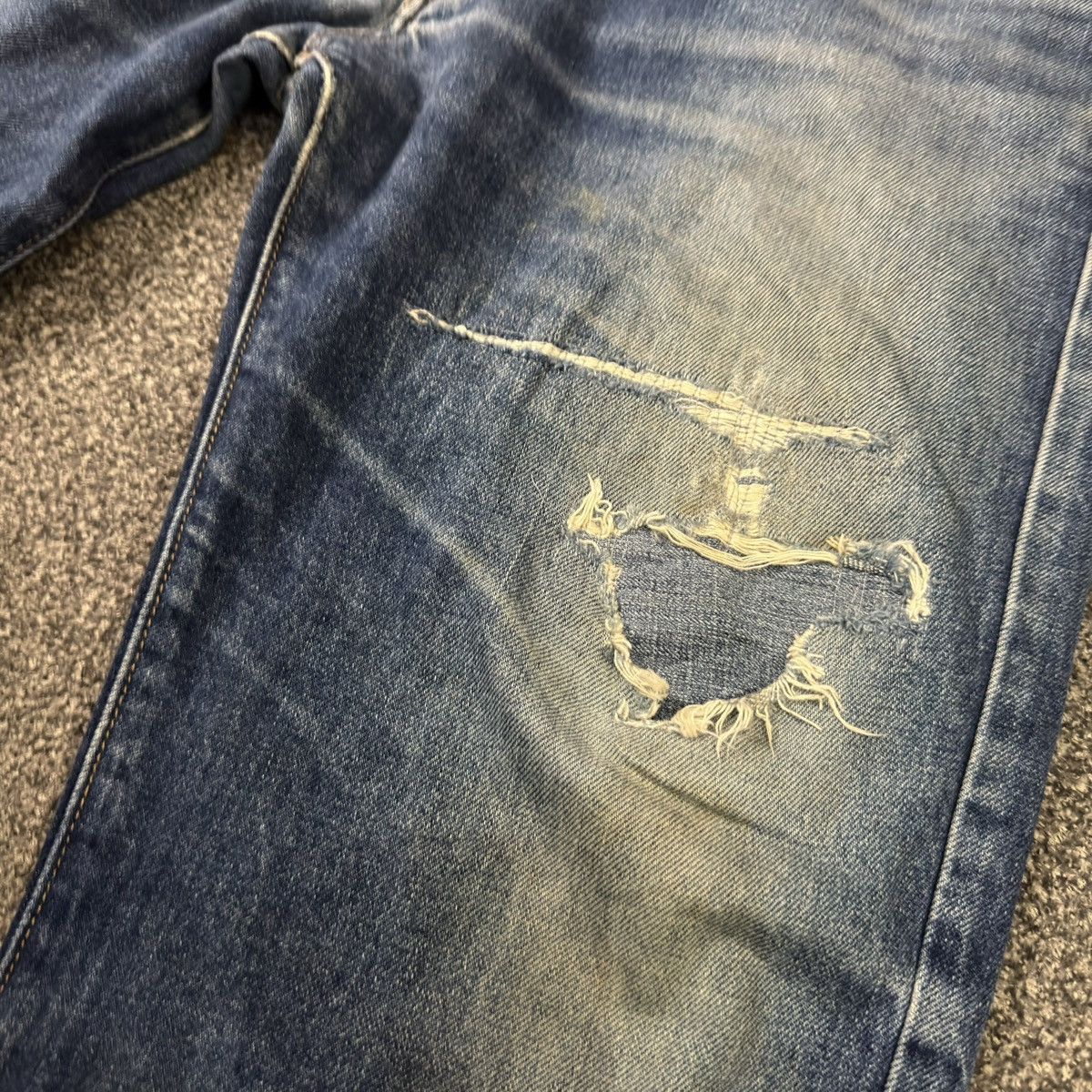 Warehouse 🔥🇯🇵 Vintage Japanese Denim Warehouse Distressed Jeans Size US 33 - 5 Thumbnail