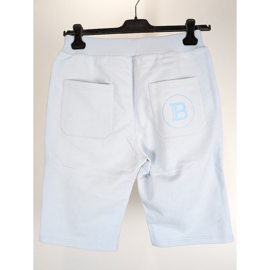 Balmain o1rshd1 B Logo Jogger Short in Baby Blue Size US 32 / EU 48 - 12 Thumbnail