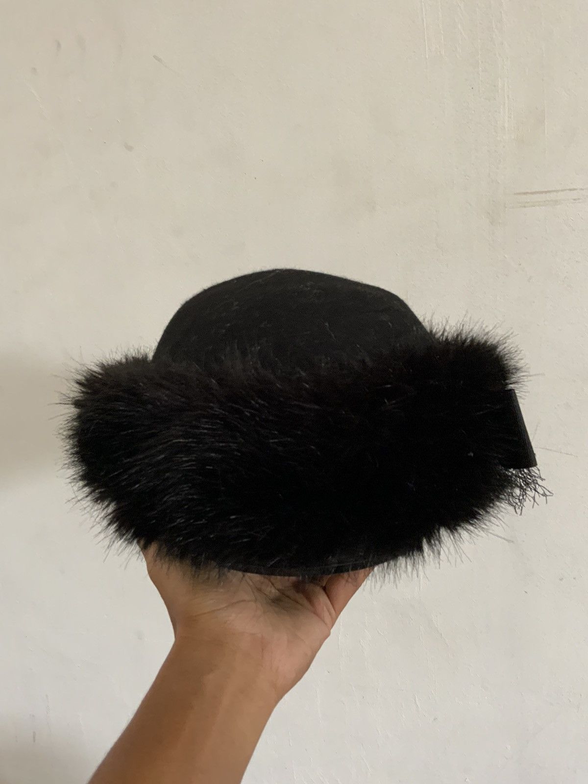 If Six Was Nine Mohair Faux Fur Wool Black Hat Size ONE SIZE - 5 Thumbnail