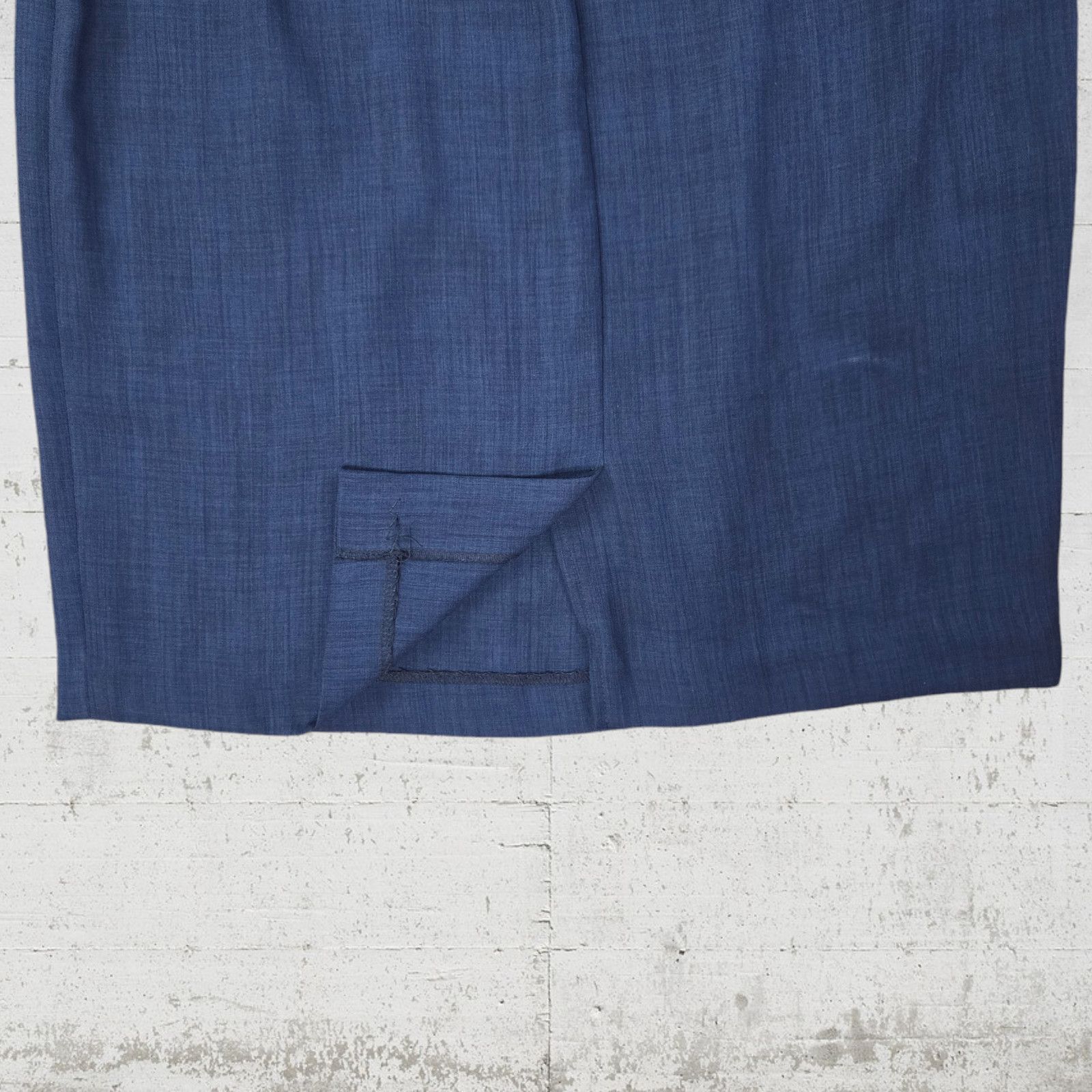 Vintage 80s Vintage Blue Knee Length Skirt Size 16P Size 38" / US 16 / IT 52 - 4 Thumbnail