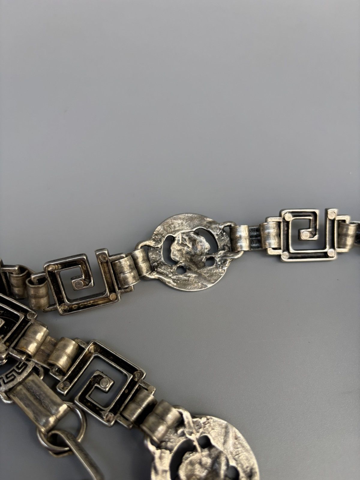 Versace 90s Versace Silver Italy Lion’s Head Chain Belt 32” Size ONE SIZE - 6 Thumbnail