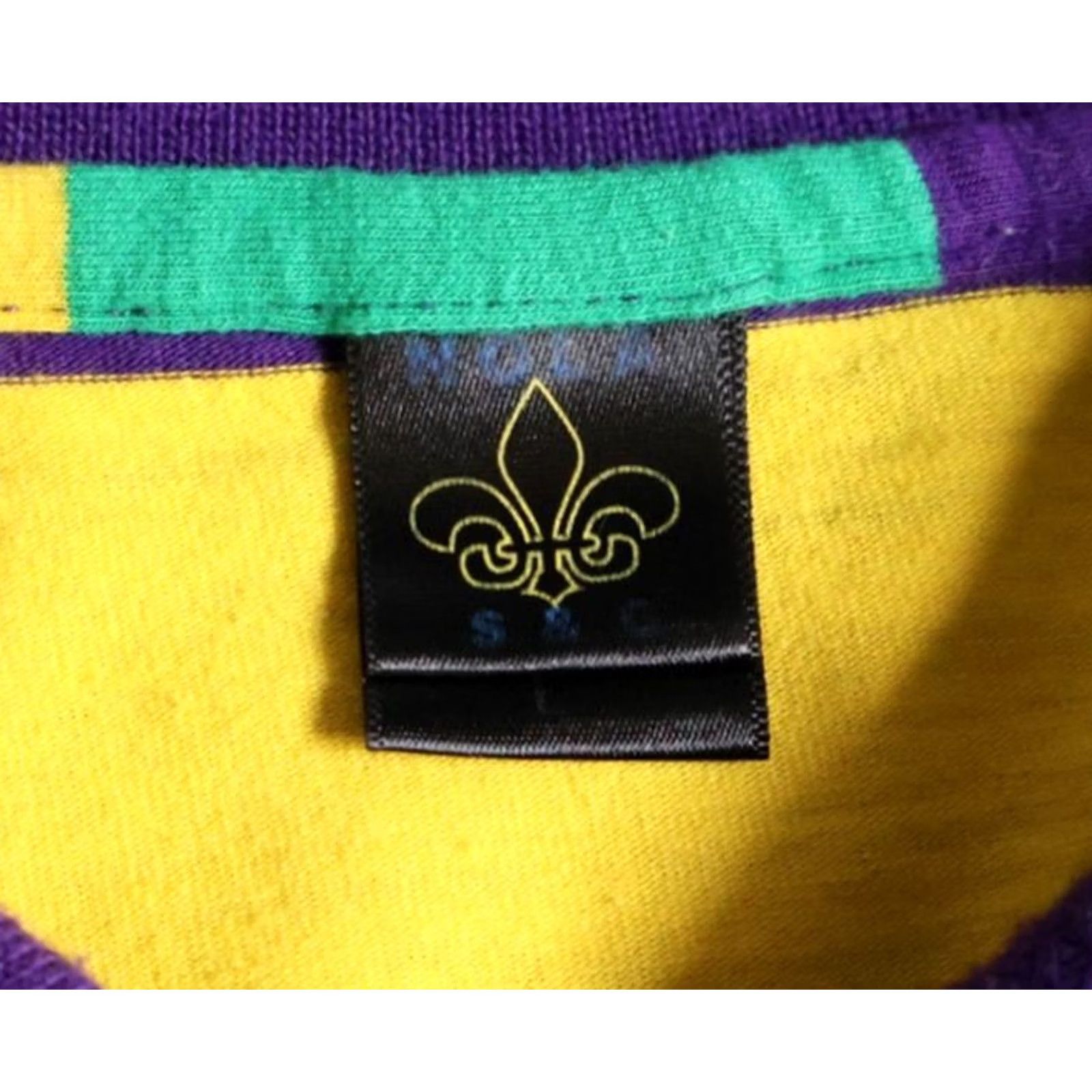 Vintage NOLA Polo Shirt Striped Long Sleeve Rugby NOLA Men Large Yellow Purple Striped Mardi Gras Vintage Size US L / EU 52-54 / 3 - 3 Thumbnail