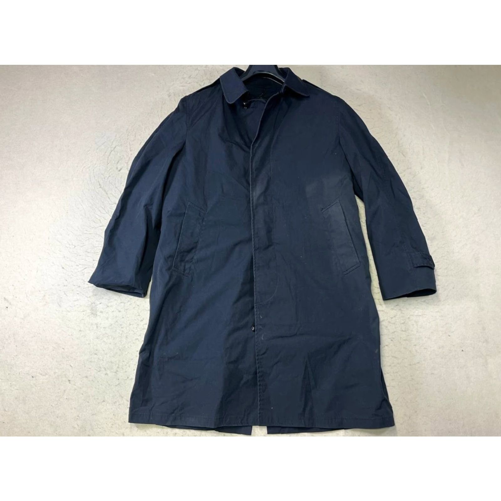American Apparel VINTAGE American Apparel Trench Coat Mens 40R Dark Blue Water Repellent All Weather Polyester Lined Removable Liner Button Zipper Pockets Size US XXS / EU 40 - 2 Thumbnail