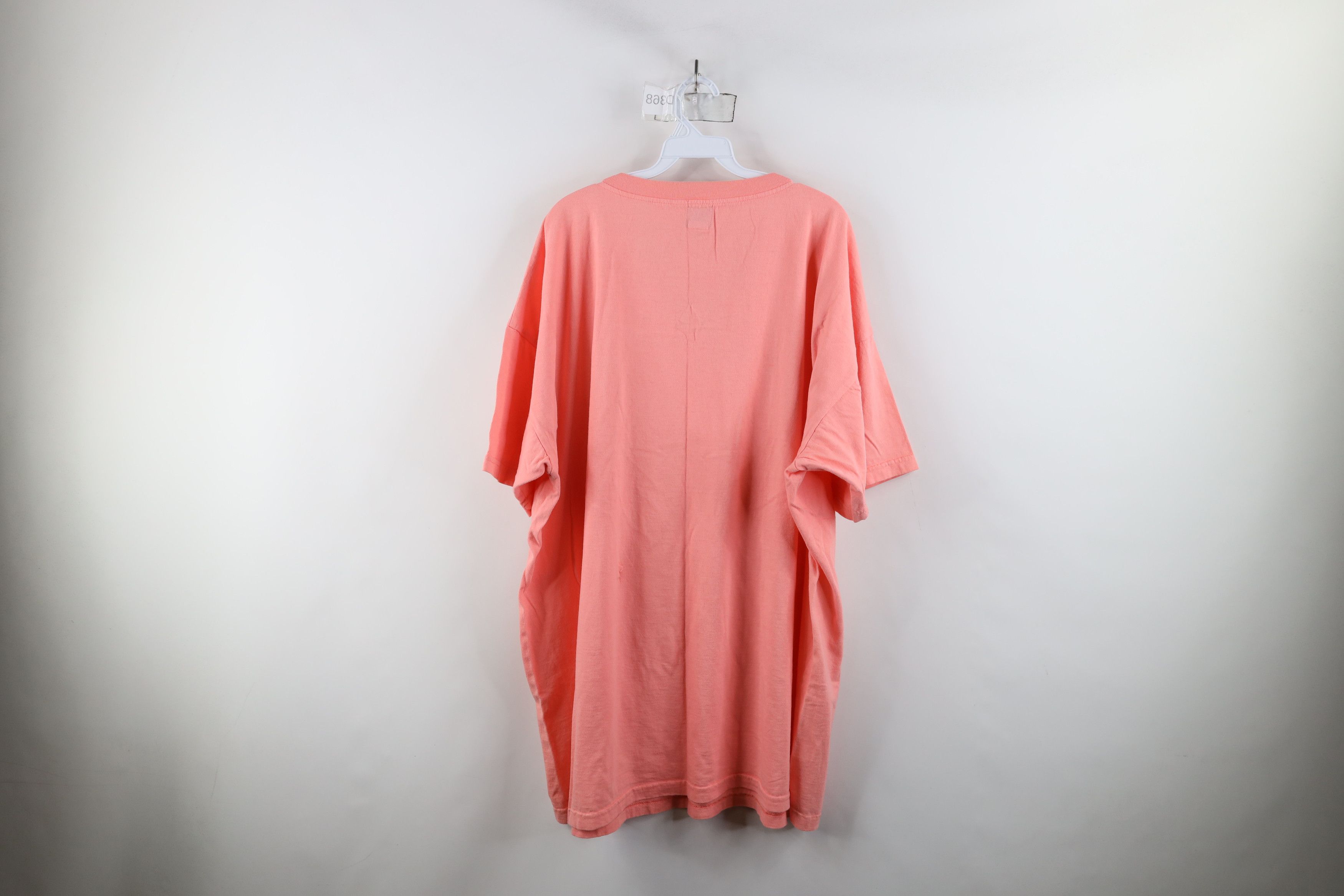 Vintage Vintage 90s Streetwear Baggy Cotton V-Neck T-Shirt Pink USA Size US XXL / EU 58 / 5 - 9 Thumbnail