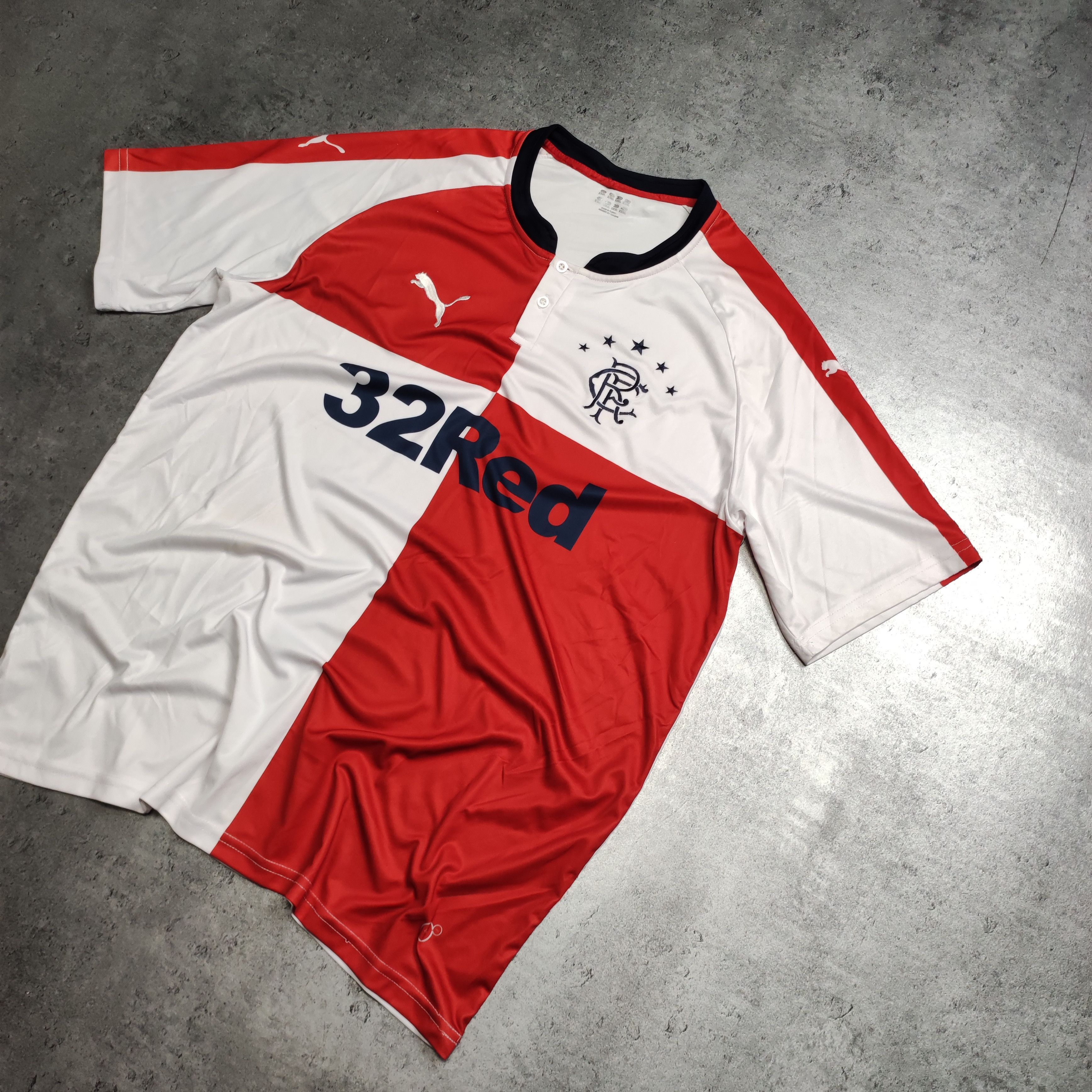 Vintage RARE Football Glasgow Rangers Puma Soccer Jersey Size US XXL / EU 58 / 5 - 2 Thumbnail