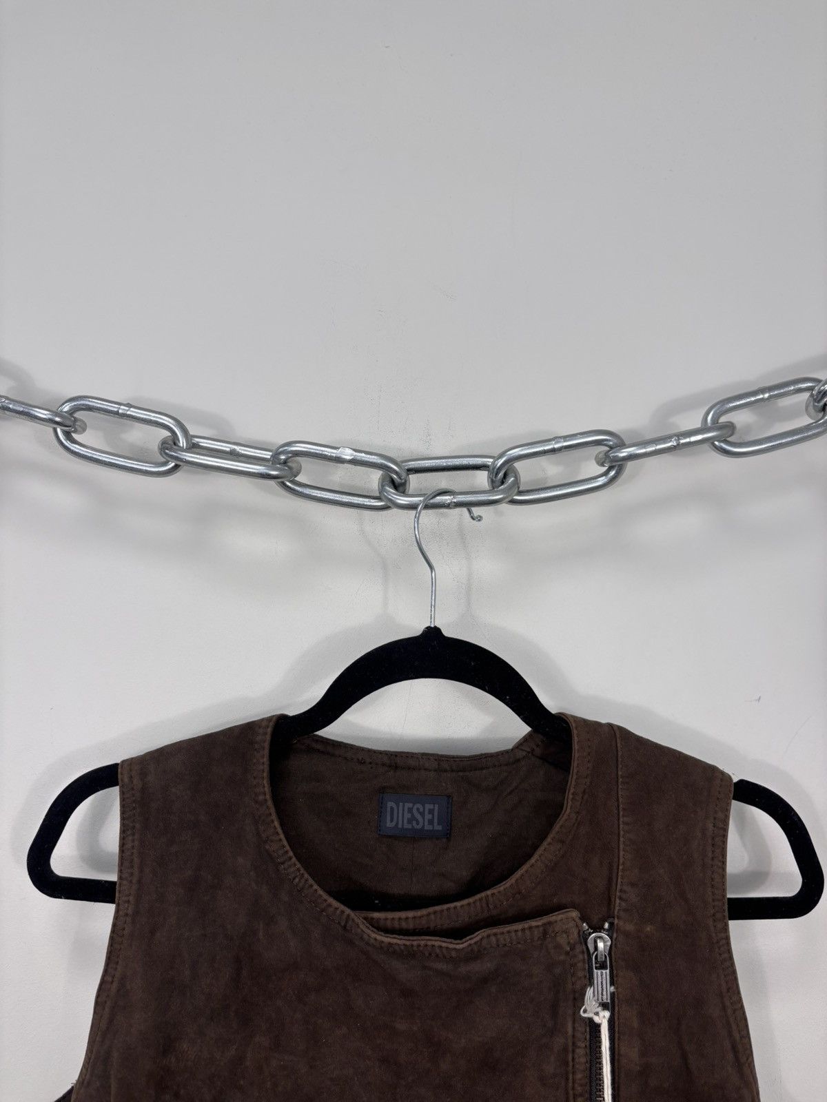 Diesel Diesel L-Zoe NWT Women’s Brown Suede Leather Vest Jacket Size L / US 10 / IT 46 - 5 Thumbnail