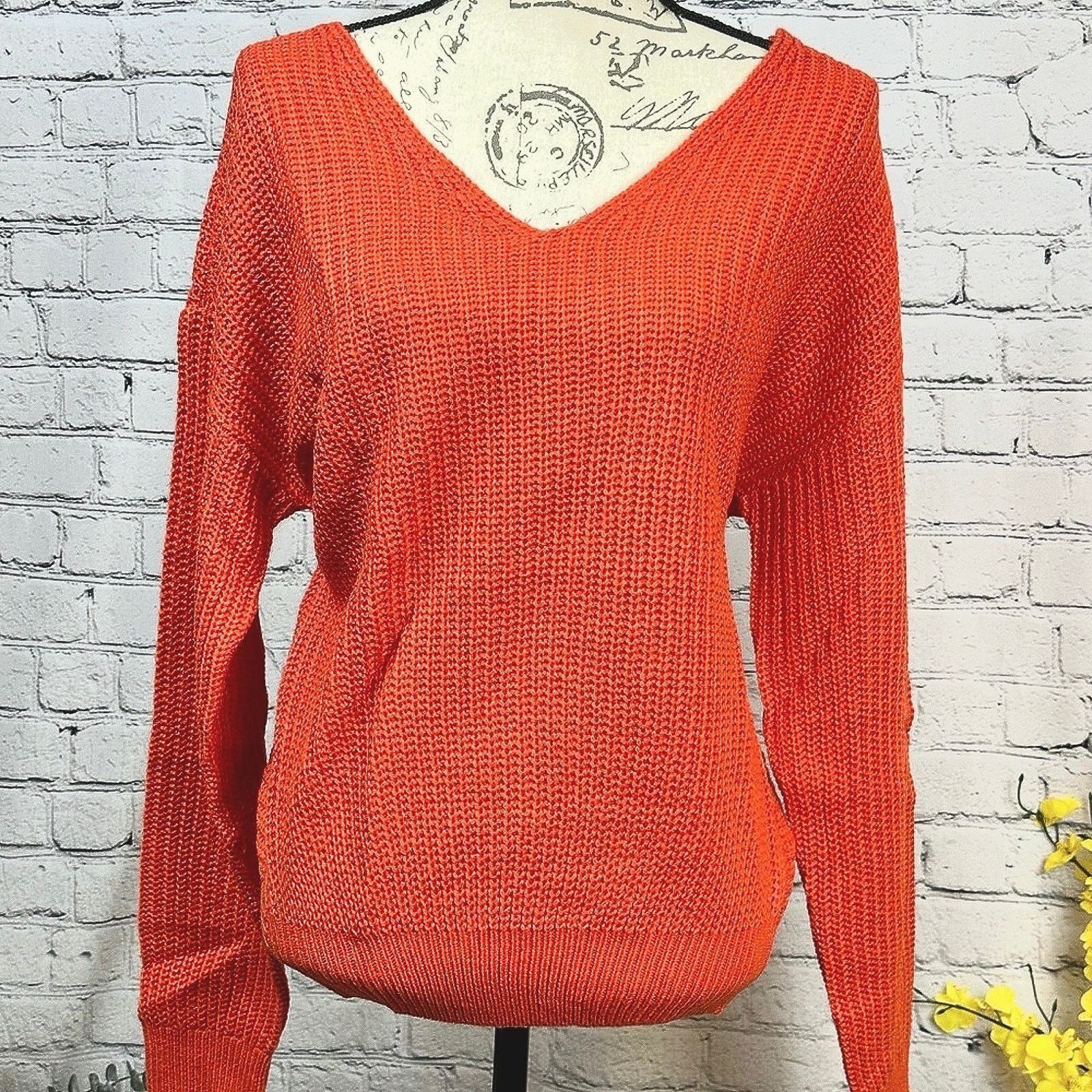 Other Reversible Twisted Knit Long Sleeve Fall Sweater Orange M Size M / US 6-8 / IT 42-44 - 4 Thumbnail
