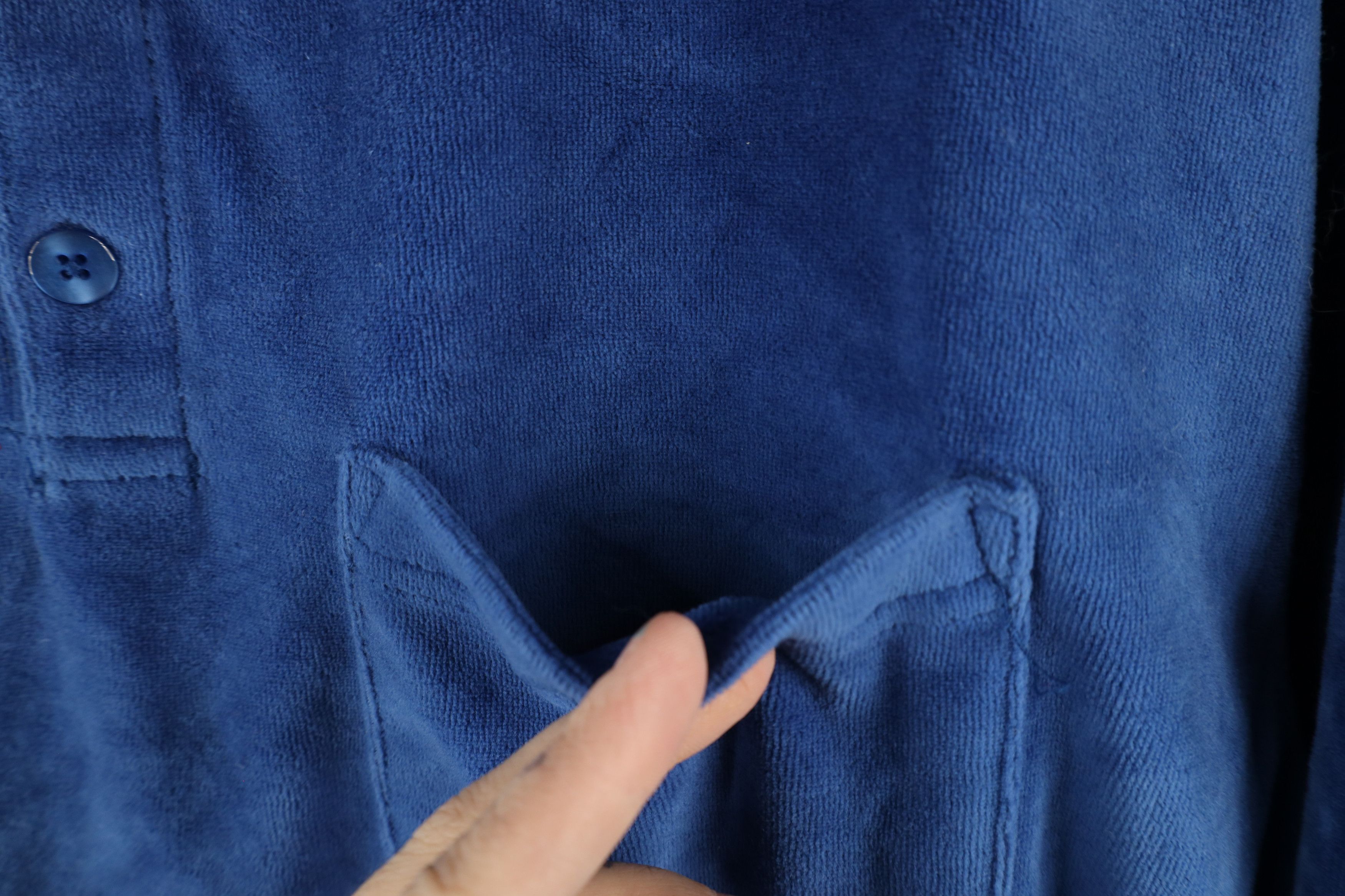 Vintage Vintage 90s Streetwear Velour Collared Pullover Sweater Size US L / EU 52-54 / 3 - 4 Thumbnail