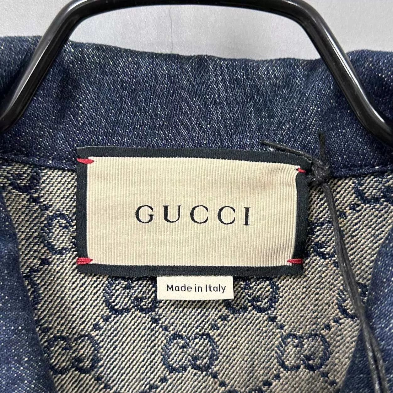 Gucci GUCCI Navy Blue Full Logo Denim Jacket w/Leather Belt (New) Size XS / US 0-2 / IT 36-38 - 5 Thumbnail