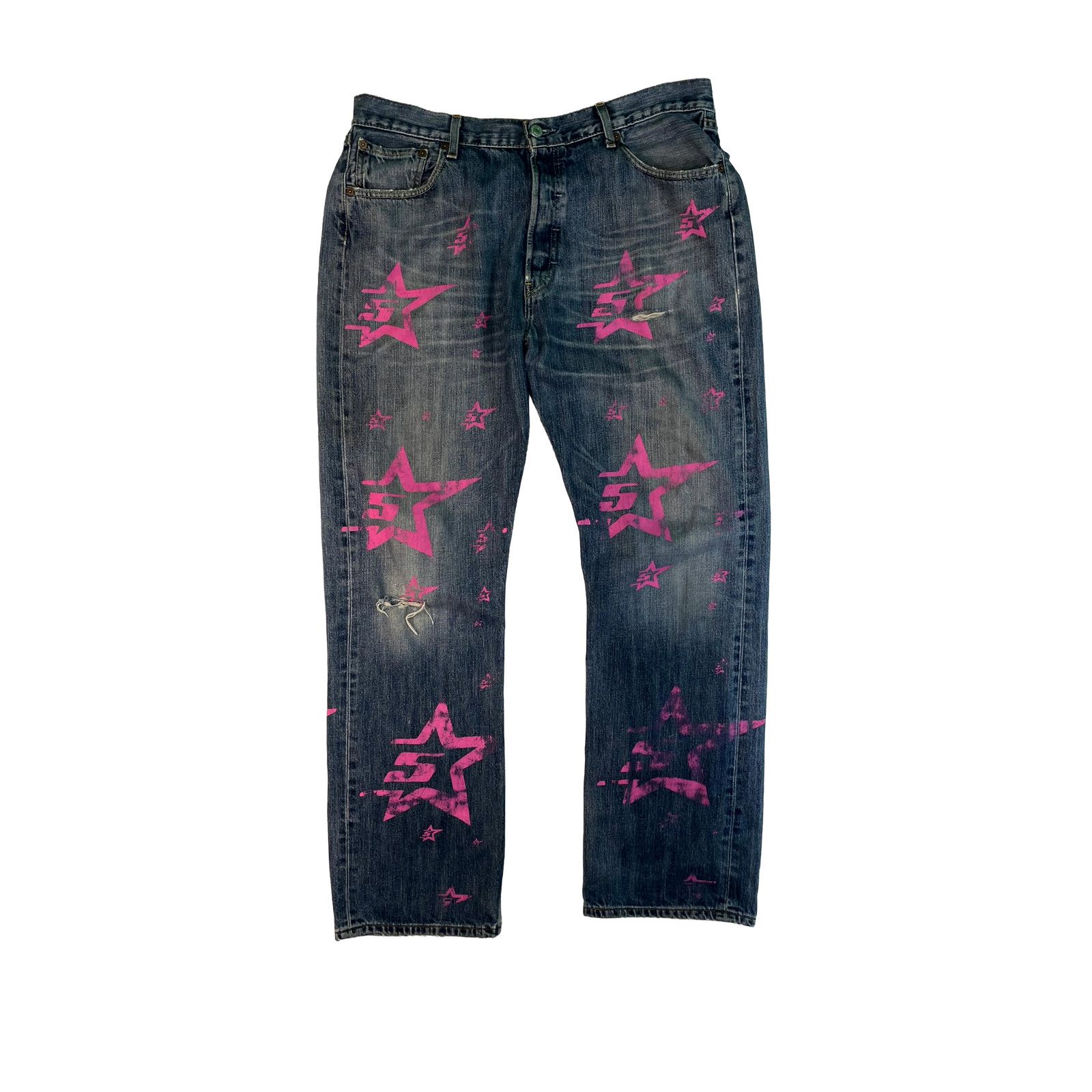 Spyder Sp5der Worldwide Light Wash & Pink Jeans Size US 36 / EU 52 - 1 Thumbnail