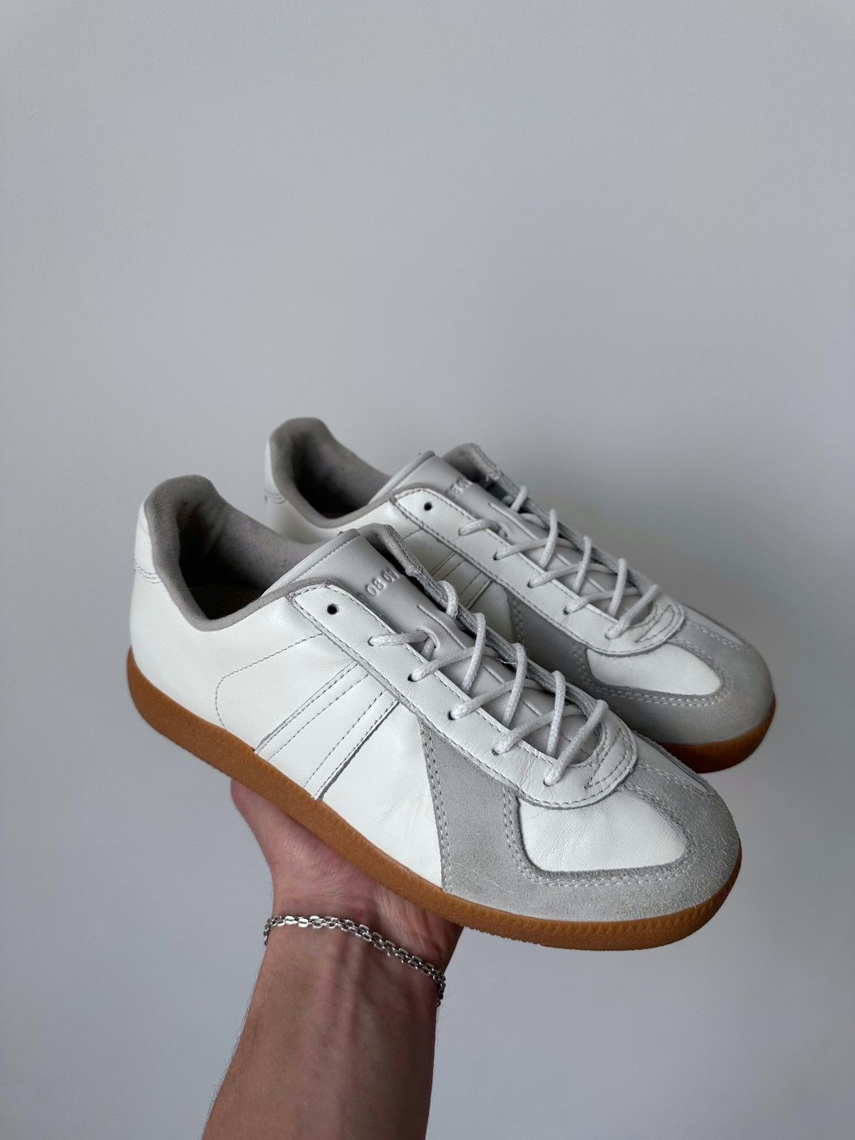 Image of Bundeswehr x German Army Trainers Vintage Bw Sport German Army White Leather Low-Top Sneakers, Wome