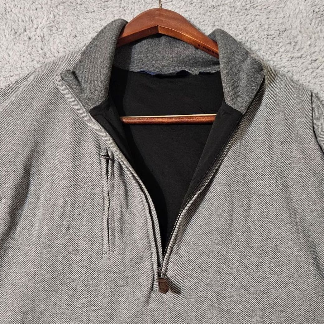 Ralph Lauren Ralph Lauren Polo Golf Quarter Zip Sweater Cotton Herringbone Pattern XL Men Gray Size US XL / EU 56 / 4 - 2 Thumbnail