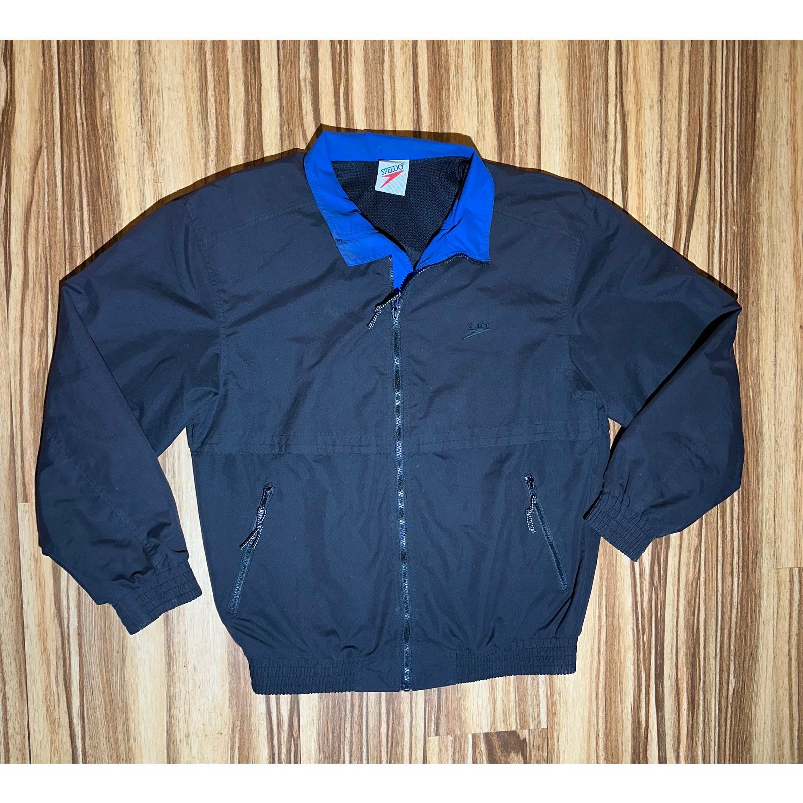Speedo Vintage Speedo Black With Blue Accents Light Jacket Size M Size US XL / EU 56 / 4 - 1 Thumbnail