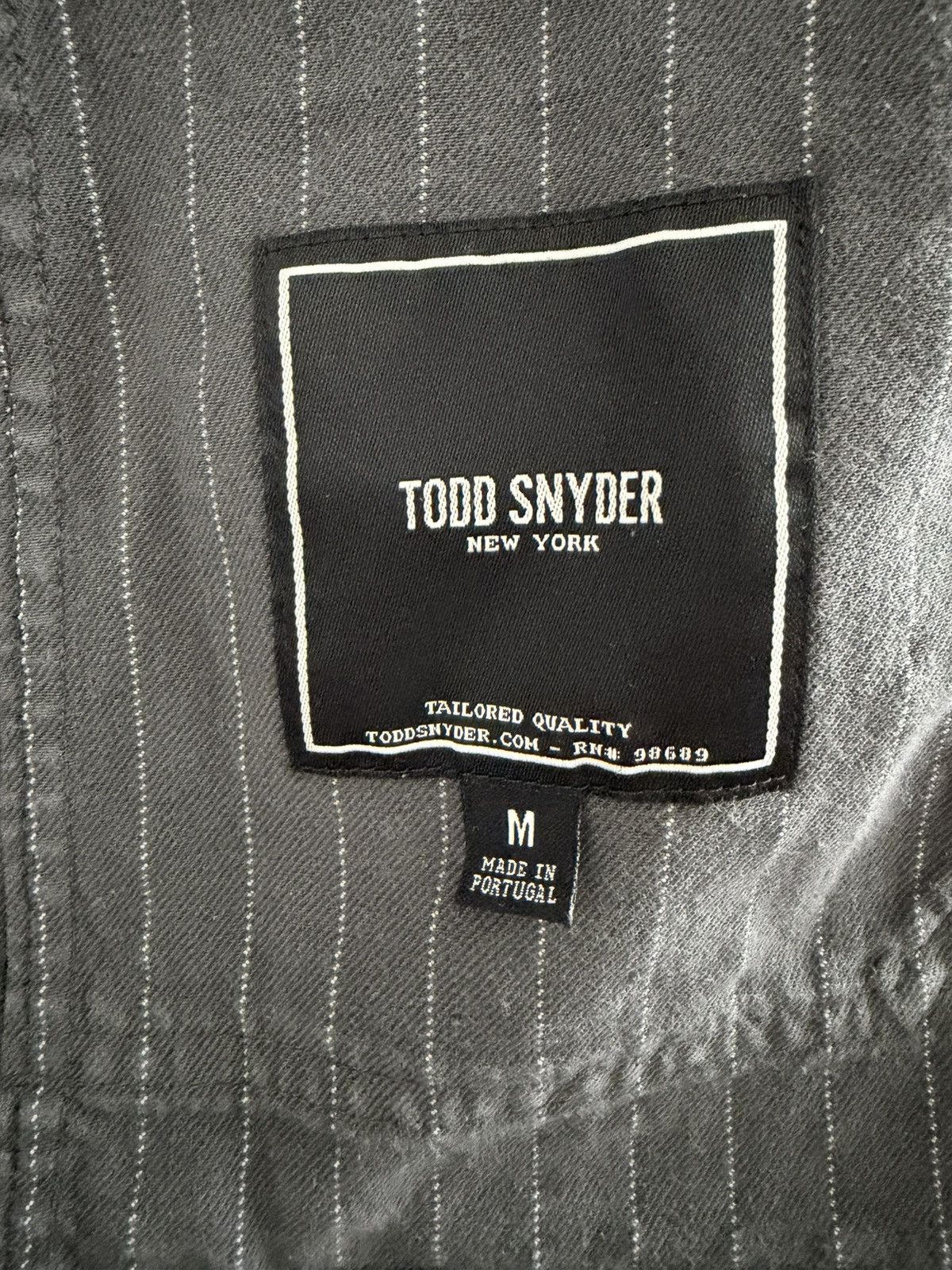 Todd Snyder Overdye stripe studio coat in charcoal Size 42L - 5 Thumbnail