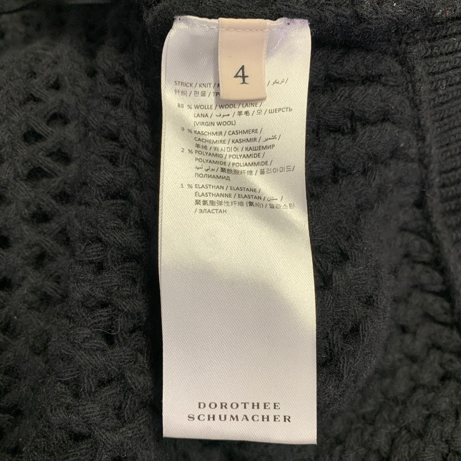 DOROTHEE SCHUMACHER L Black Wool Cashmere Blend Knit Cardigan Size L / US 10 / IT 46 - 6 Thumbnail