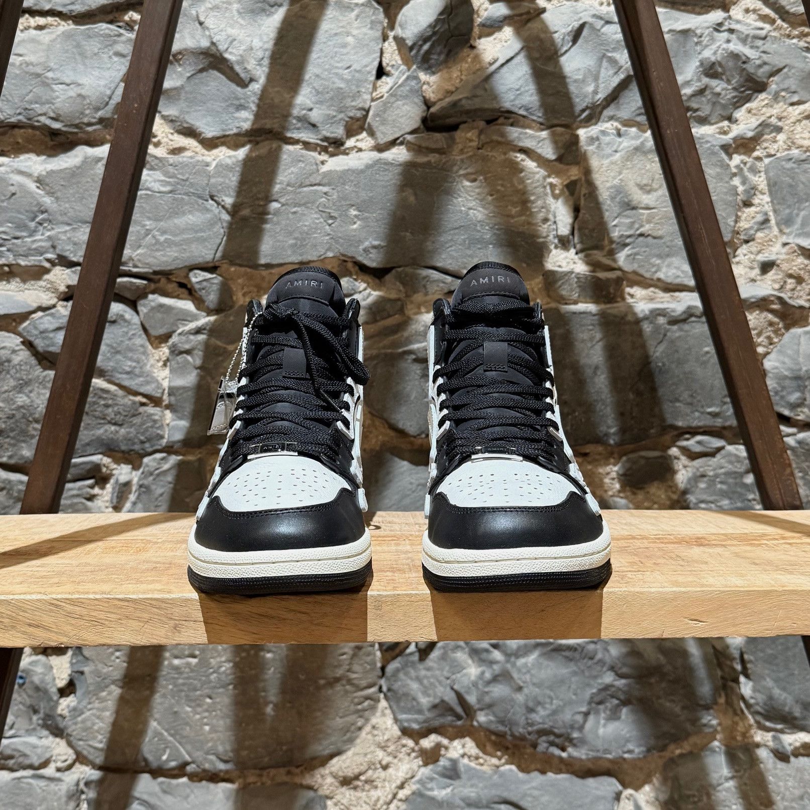 Amiri Amiri White Black Skeleton High-Top Sneakers Size US 9 / EU 42 - 3 Thumbnail