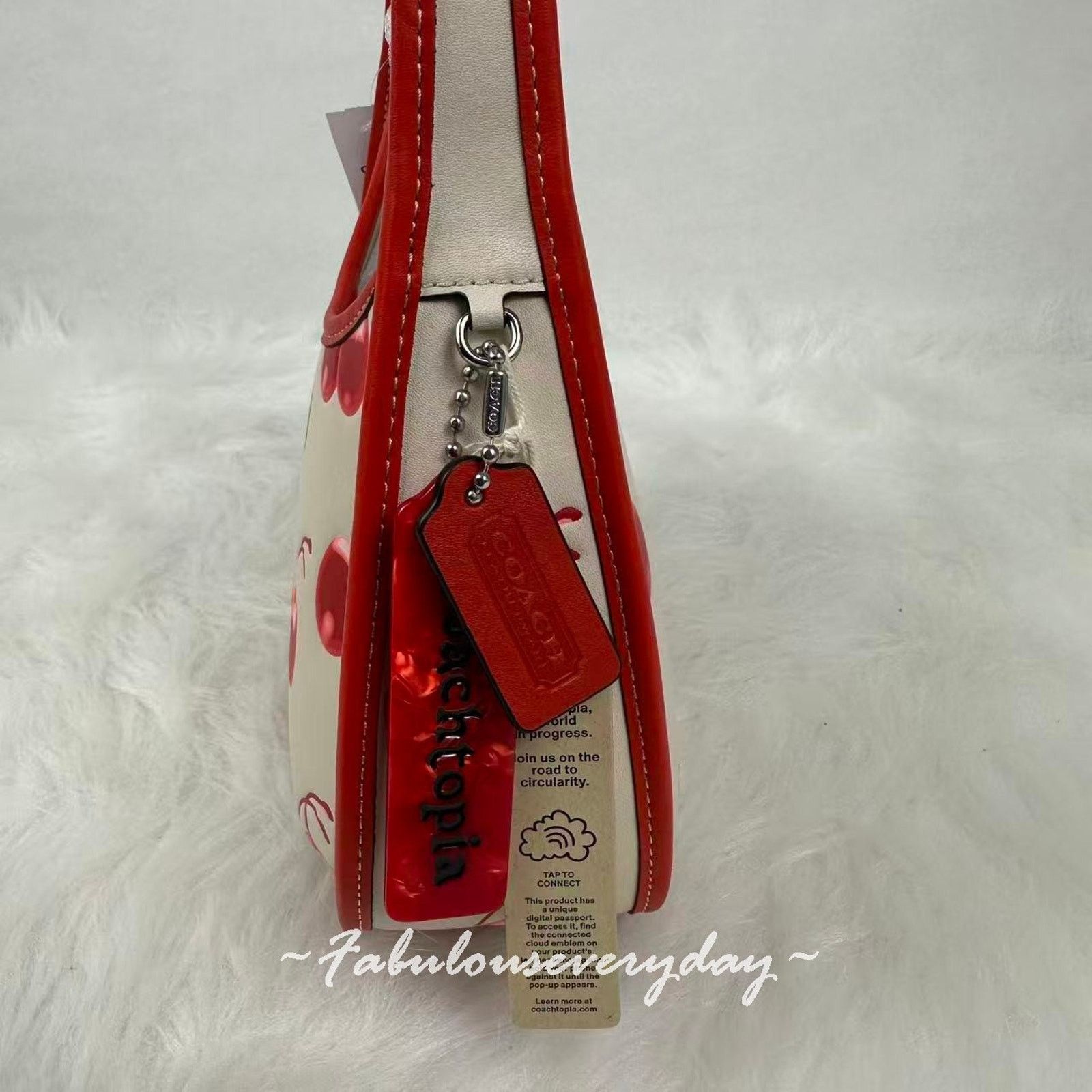 Coach COACH Ergo Bag In Coachtopia Leather With Cherry Print Cloud Size ONE SIZE - 3 Thumbnail