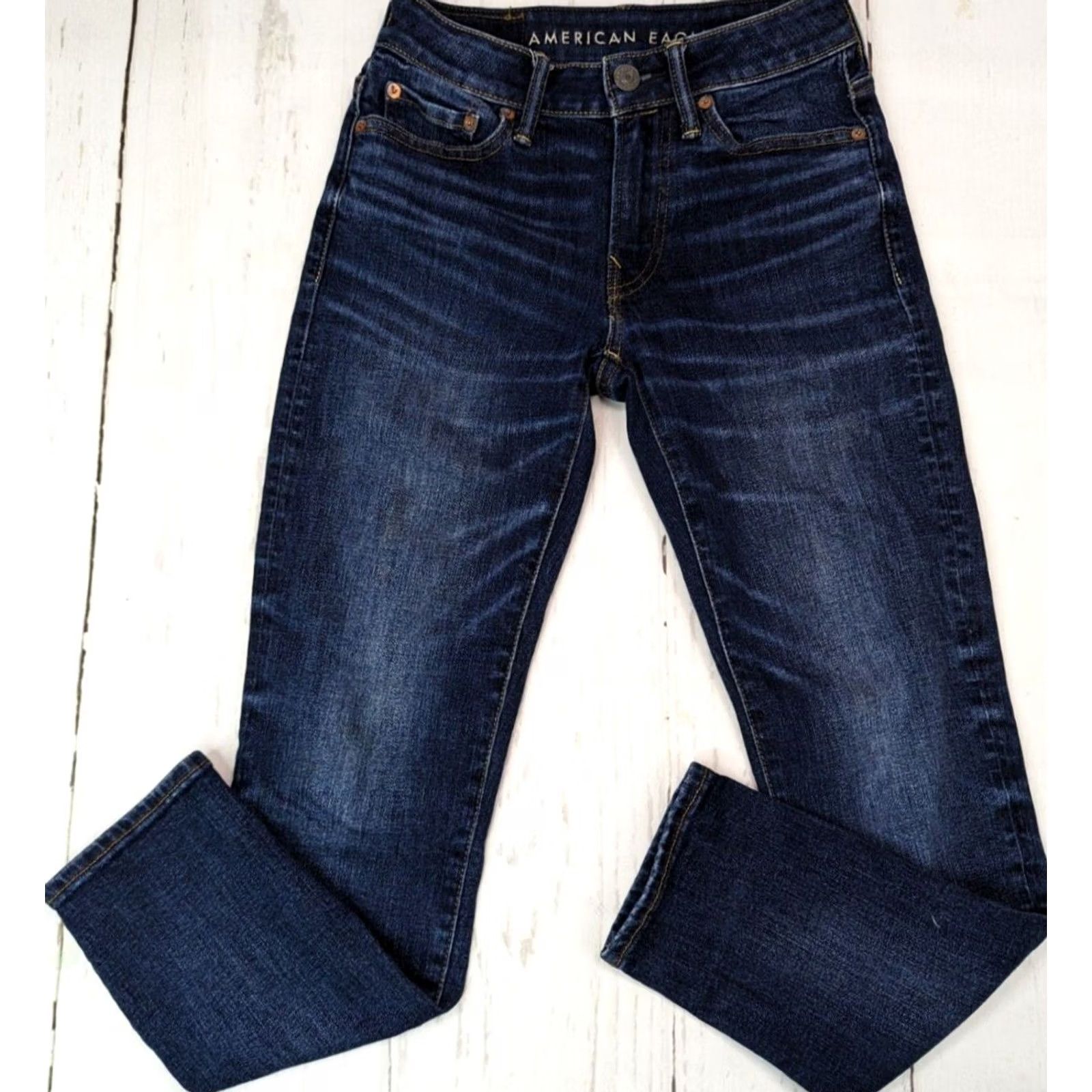 American Eagle Outfitters VINTAGE? No — American Eagle Airflex+ Skinny Jeans Womens 26x28 Blue Denim Stretch Jeans Size 26" / US 2 / IT 38 - 2 Thumbnail