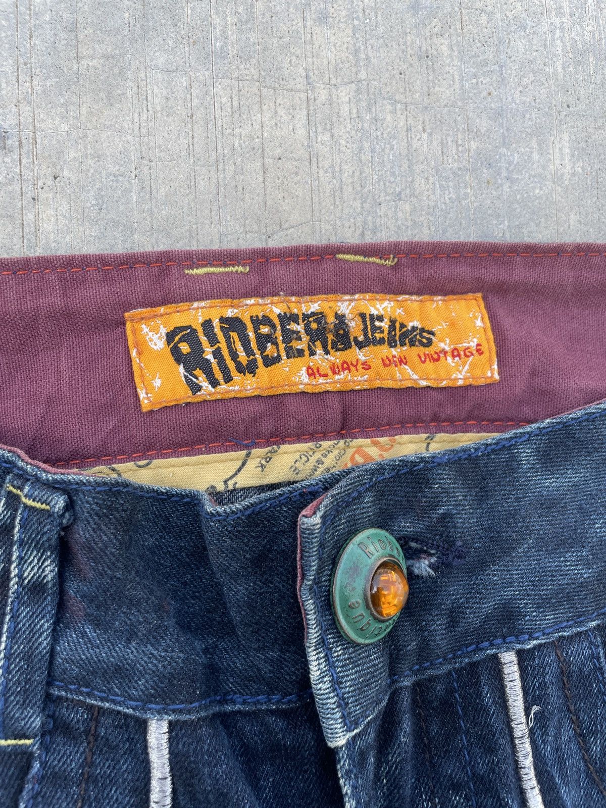 Japanese Brand 2000s JAPANESE BRAND RIOBERA STUDDED MUDWASH FLARE JEANS Size US 32 / EU 48 - 4 Thumbnail