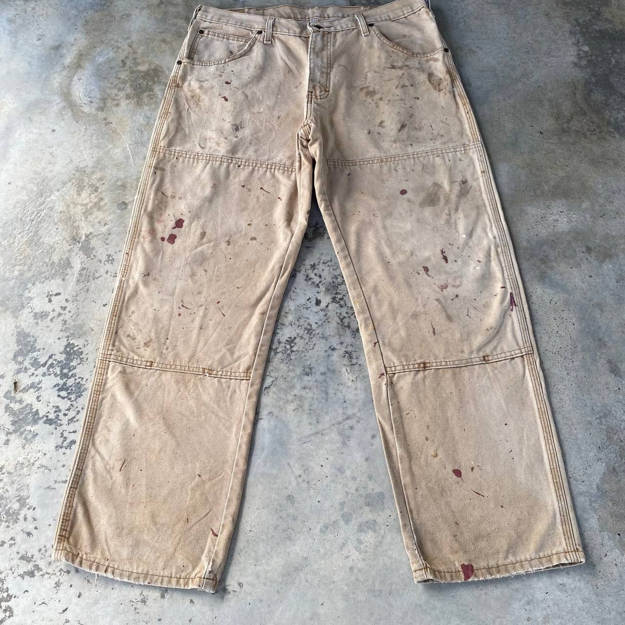 Dickies VINTAGE DICKIES DOUBLE KNEE DISTRESSED DENIM SPLATTER PAINT Size US 35 - 3 Thumbnail