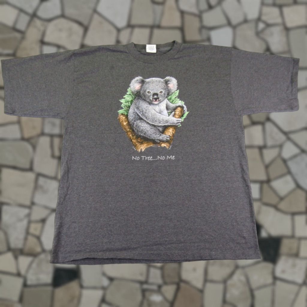 Vintage VINTAGE Alore Koala Bear Shirt Mens 2XL Gray Short Sleeve Graphic Print 2002 Y2K T-Shirt Mens Size US XXL / EU 58 / 5 - 1 Thumbnail