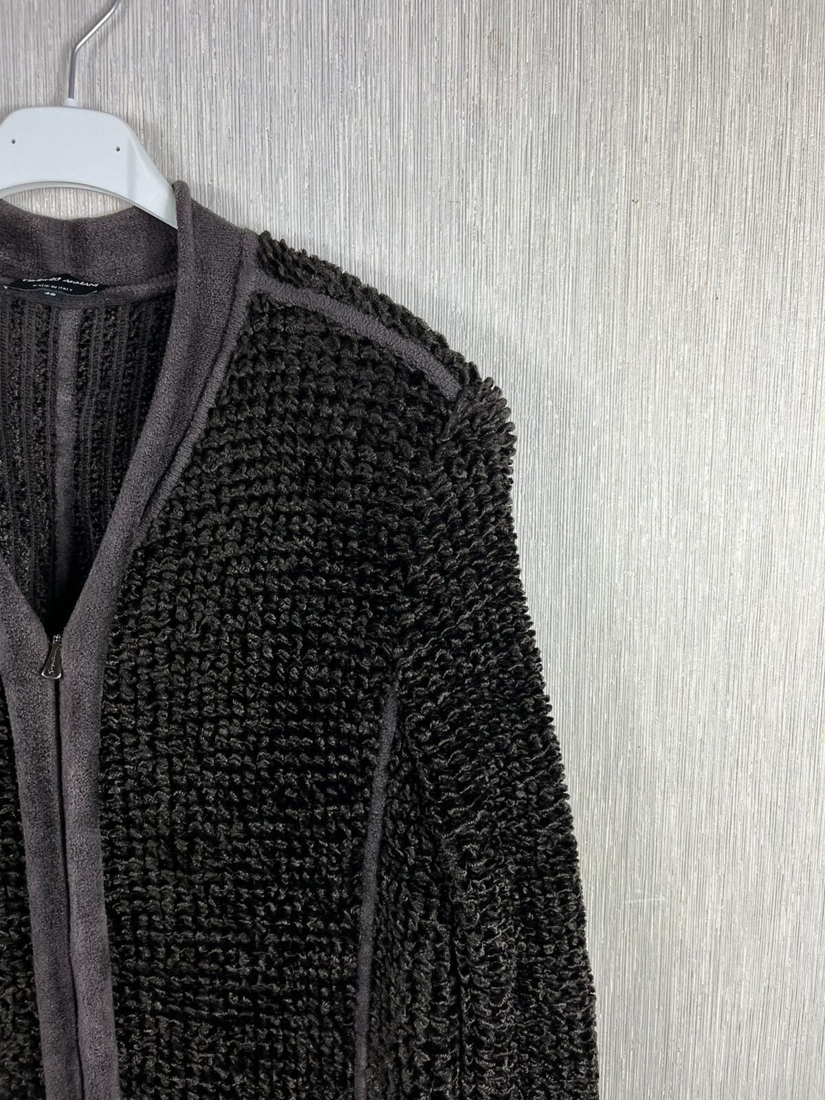 Armani × Designer × Giorgio Armani Giorgio Armani long velvet zip cardigan sweater coat jacket Size XL / US 12-14 / IT 48-50 - 4 Thumbnail