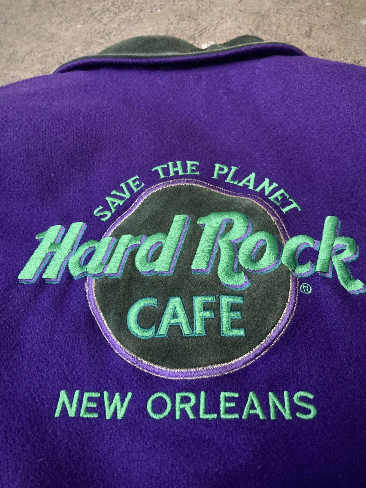 Hard Rock Cafe × Vintage Vintage 90s Hard Rock Café Leather & Wool Jacket Size US M / EU 48-50 / 2 - 14 Thumbnail