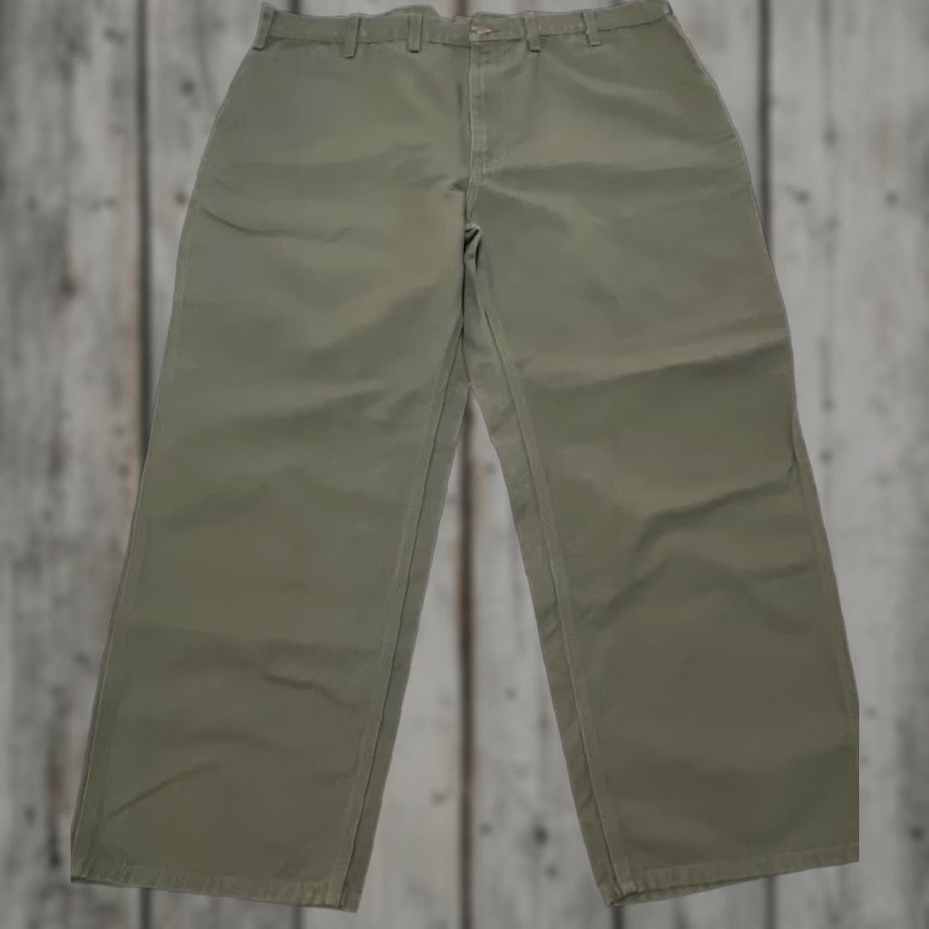 Carhartt Carhartt Jeans Men 44x30 Green Denim Dungaree Carhartt Straight 5-Pocket Regular Belt Loops Mid Rise Comfort Easy Care Jeans Mens Size US 44 / EU 60 - 1 Thumbnail