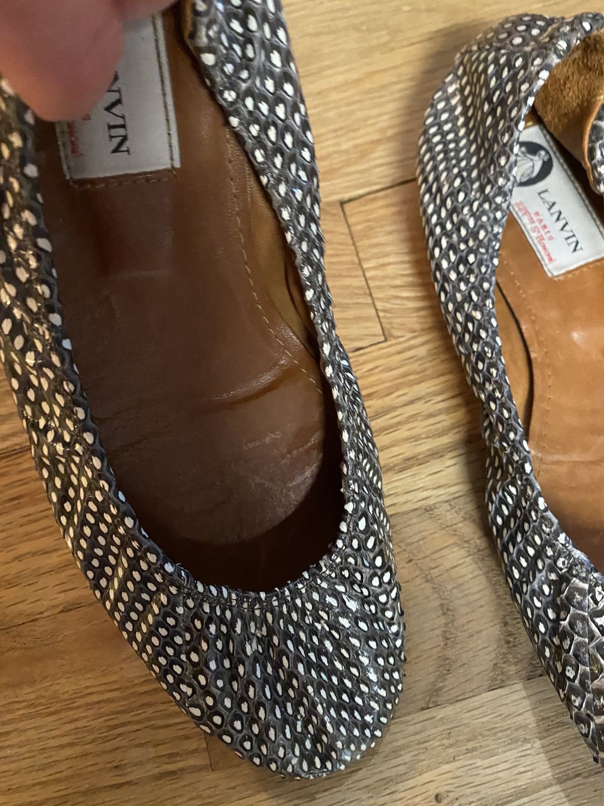 Lanvin Authentic Lanvin Snakeskin Flats Size US 7.5 / IT 37.5 - 4 Thumbnail